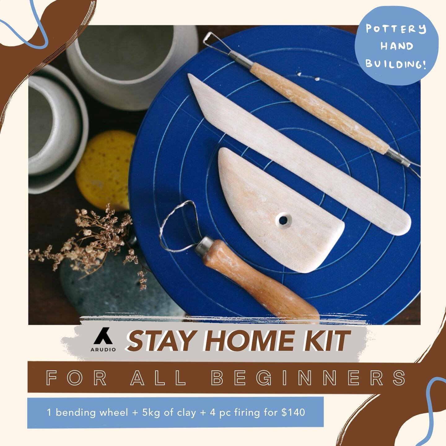 Bored at home? Our clay Stay Home Kit is back!

This kit is absolutely beginner-friendly. Plus, we have video tutorials 👀 Coming soon.

[Taking orders through DMs]
.
.
.
#handbuilding #potterysg #handmadesg #doityourselfproject #thingstodoinsingapor