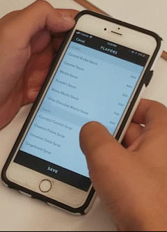 Ordering a drink through the Starbucks app