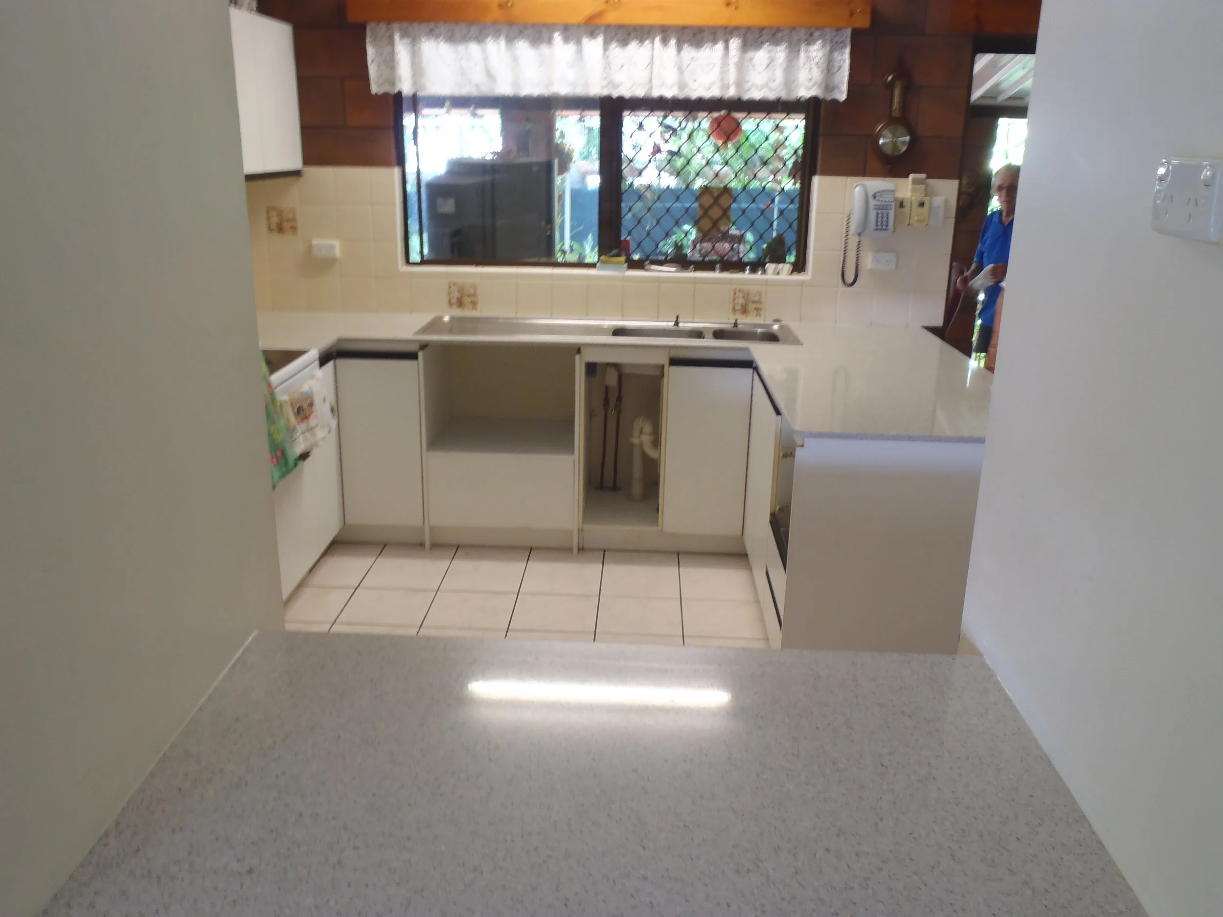Kitchen bench tops and servery