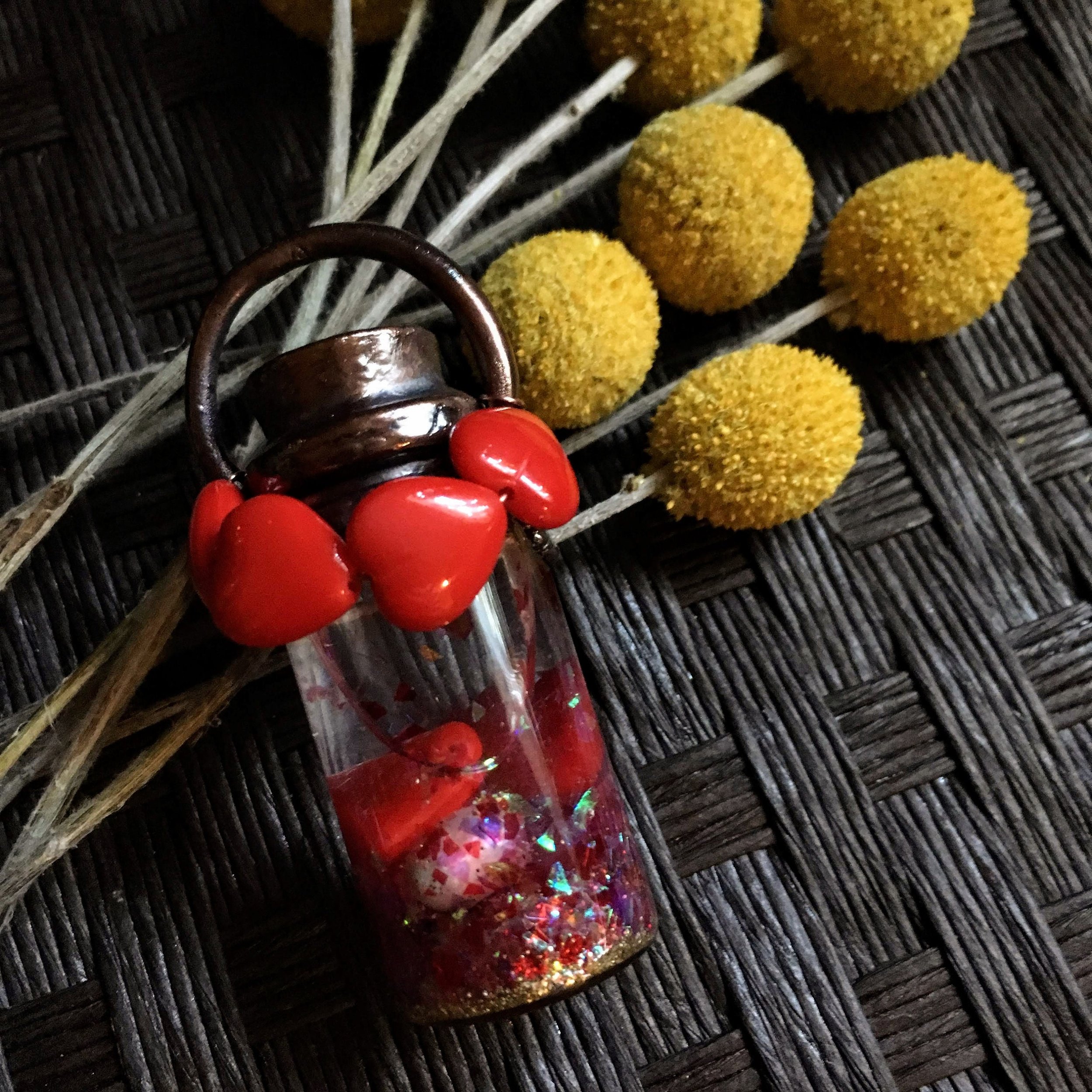 Love Potion Bottle Pendant | Copper Electroformed Necklace