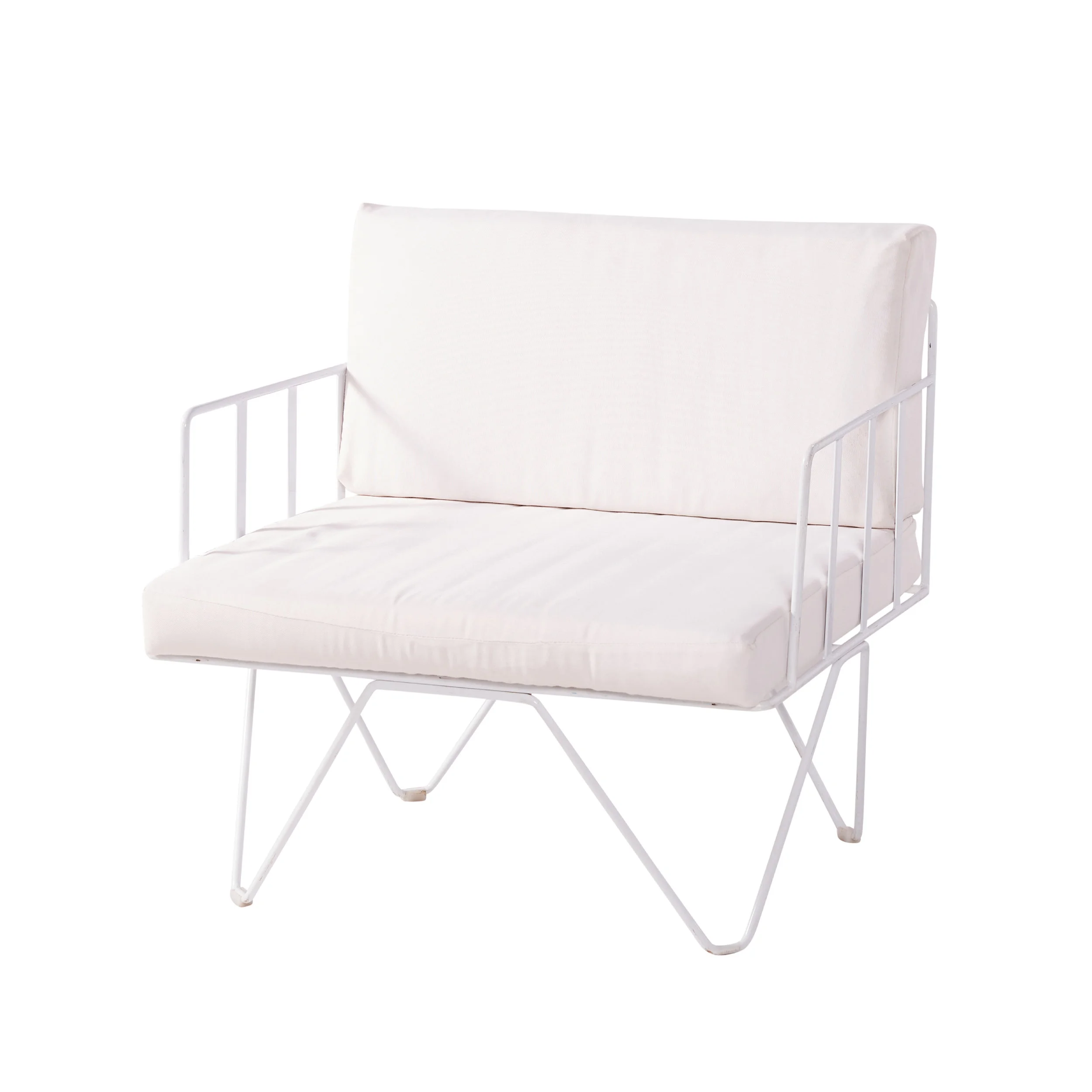 WIRE ARMCHAIR - WHITE/WHITE