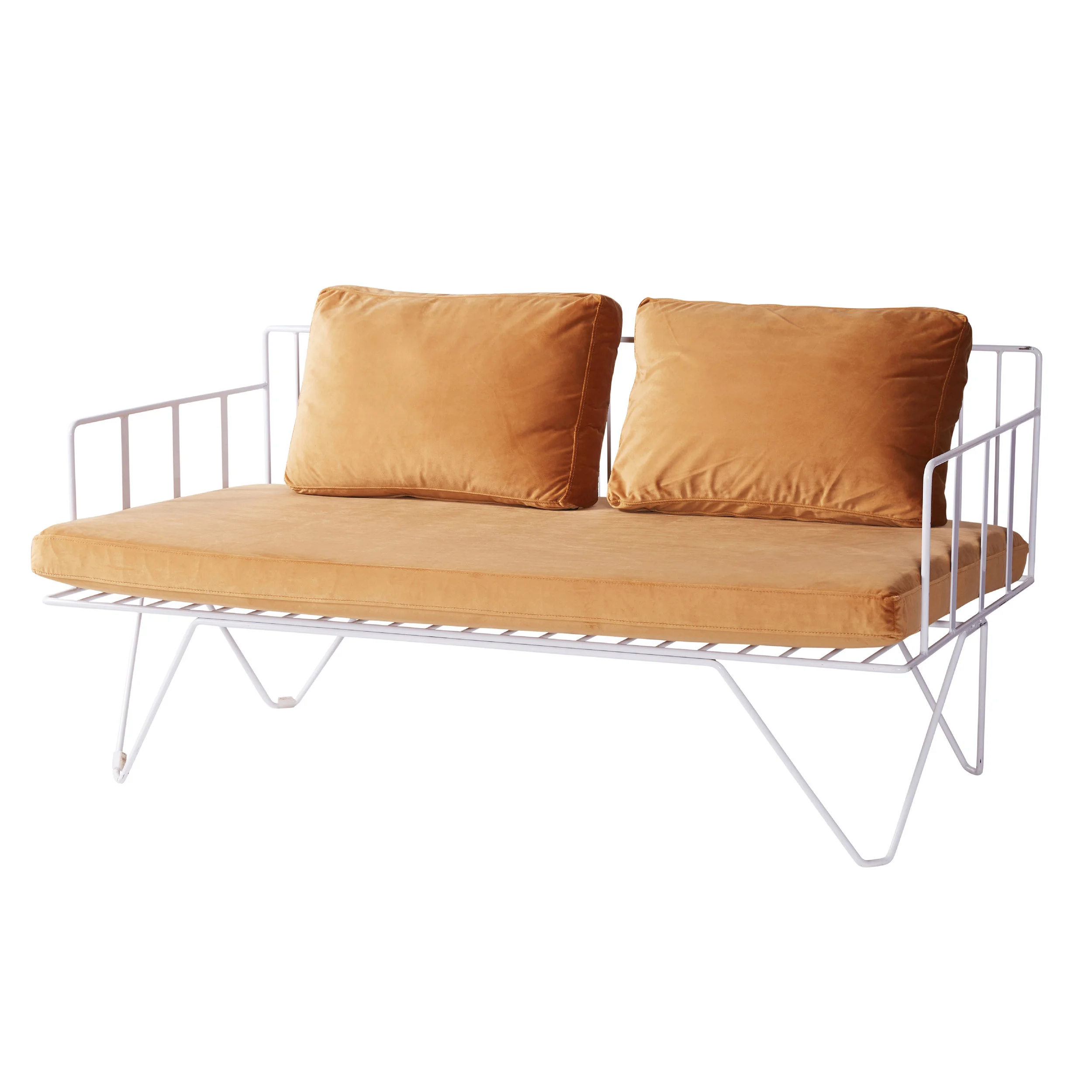 WIRE SOFA - WHITE/MUSTARD