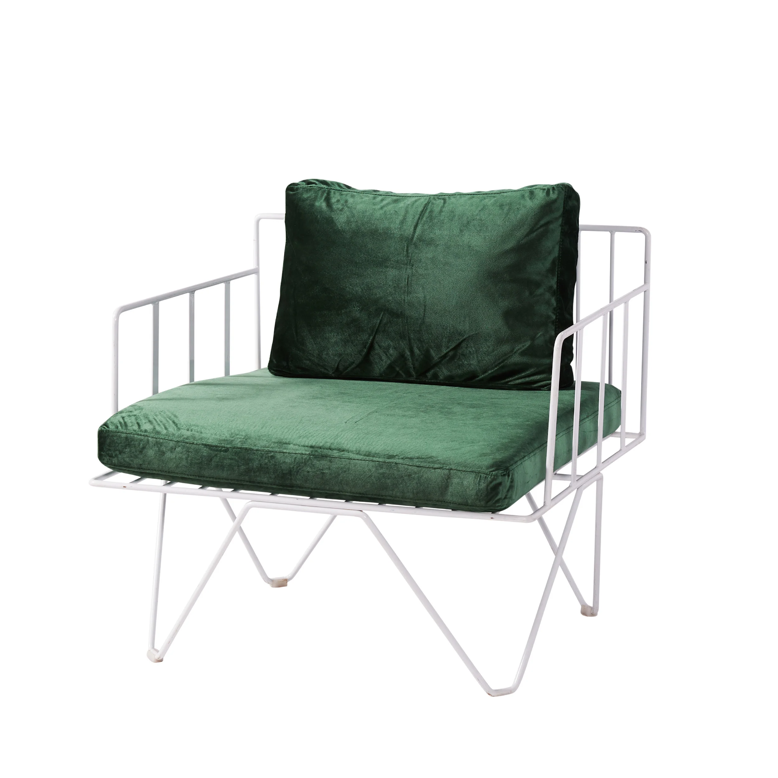 WIRE ARMCHAIR - WHITE/GREEN