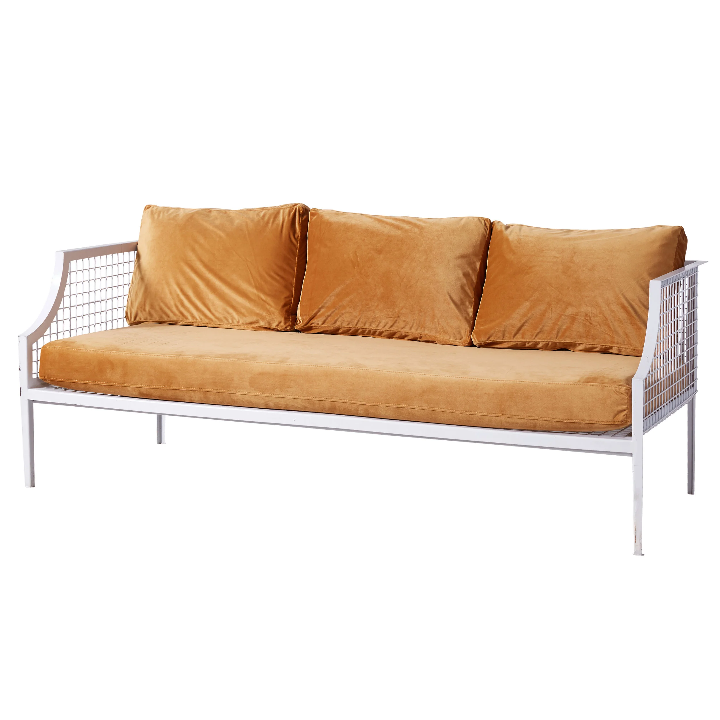MESH SOFA - WHITE/MUSTARD