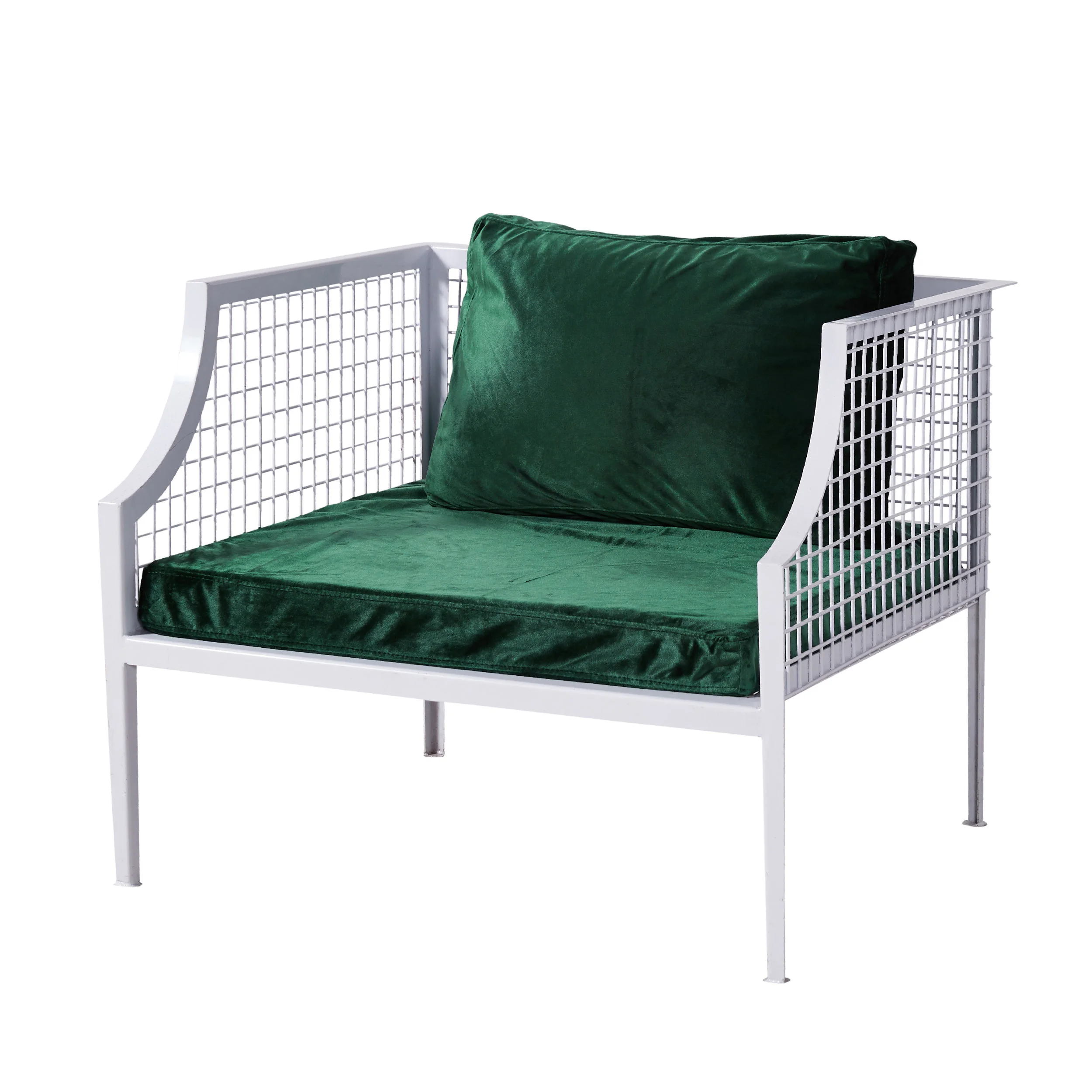 MESH ARMCHAIR - WHITE/GREEN