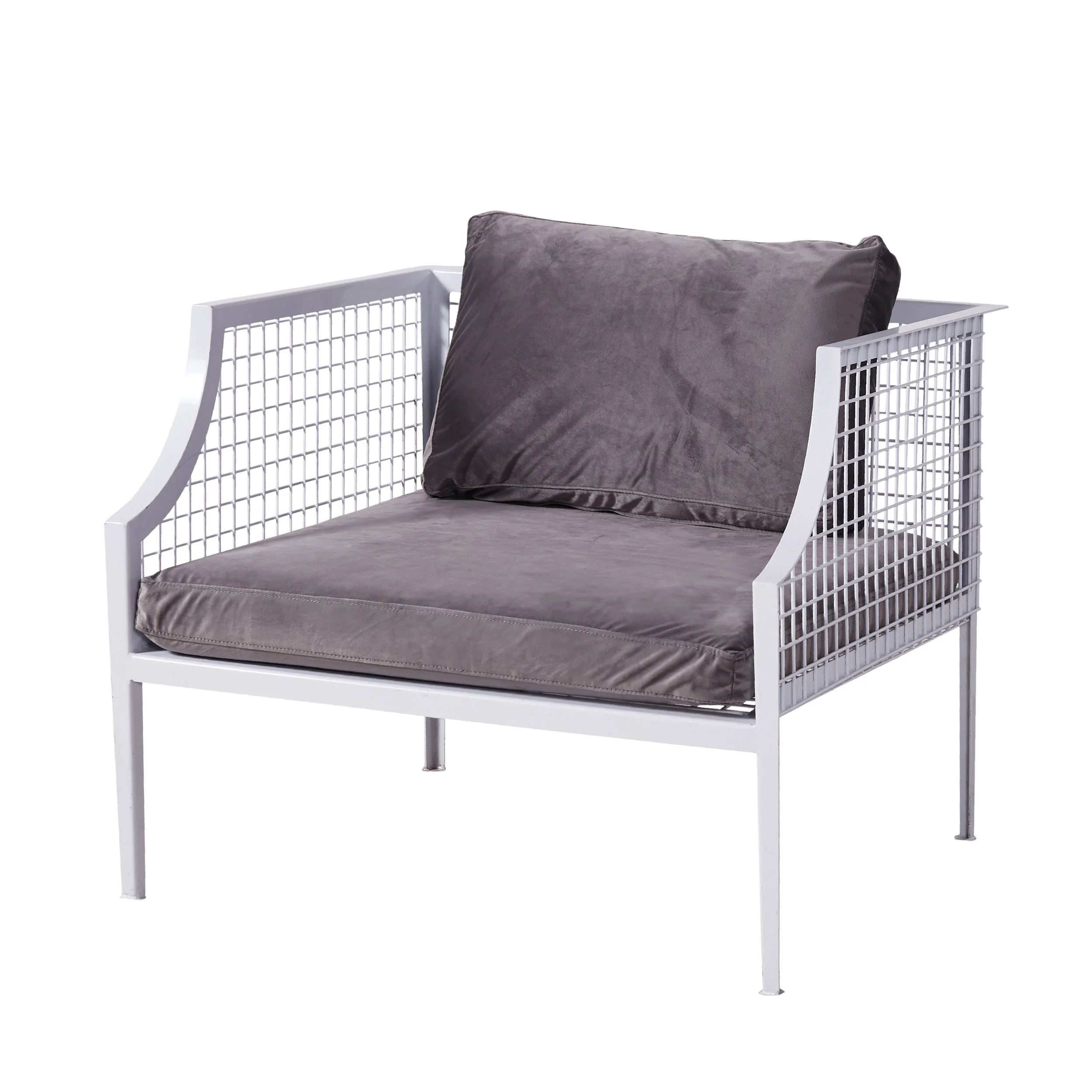 MESH ARMCHAIR - WHITE/GREY