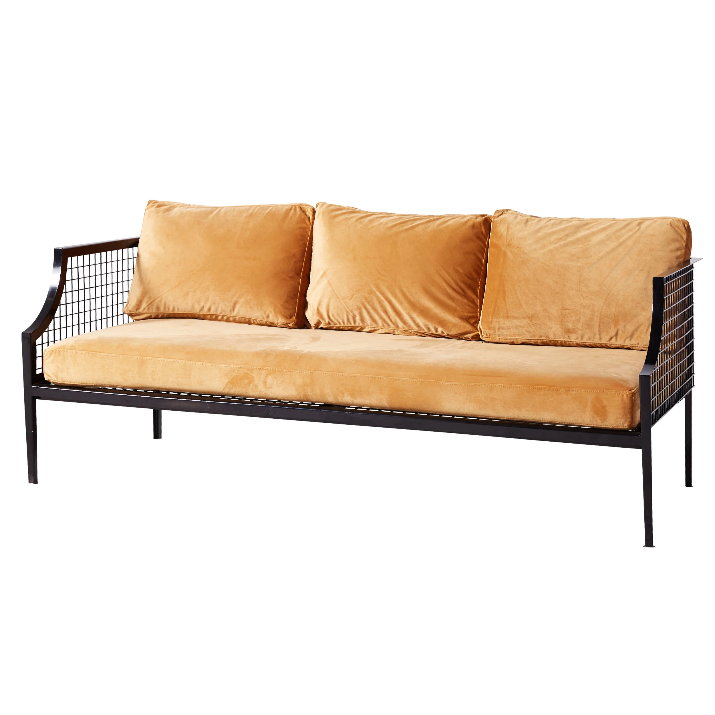 MESH SOFA - BLACK/MUSTARD