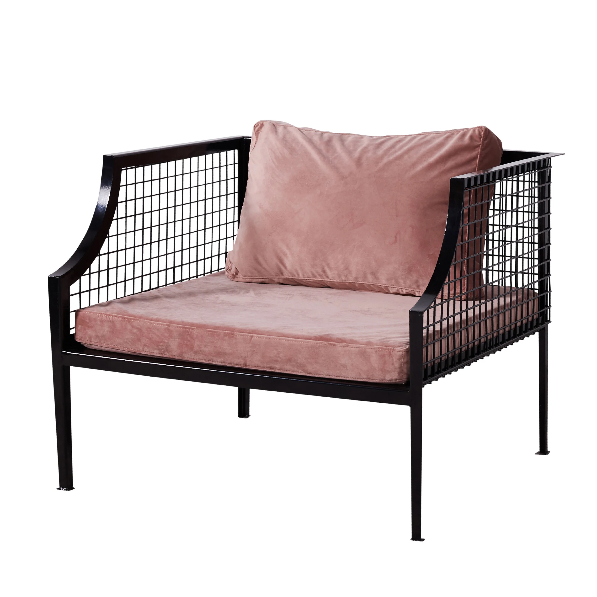 MESH ARMCHAIR - BLACK/DUSTY PINK