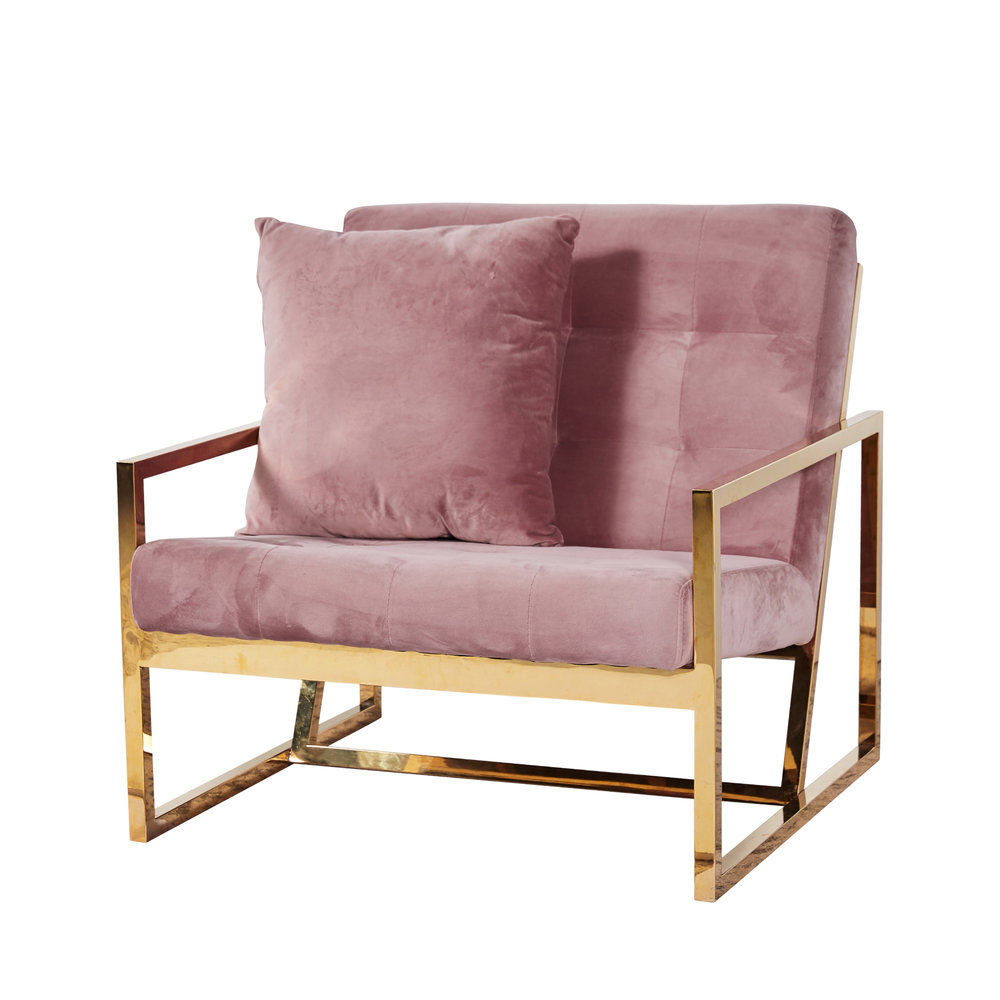 velvet armchair dusty pink — simply seated  sydney event hire