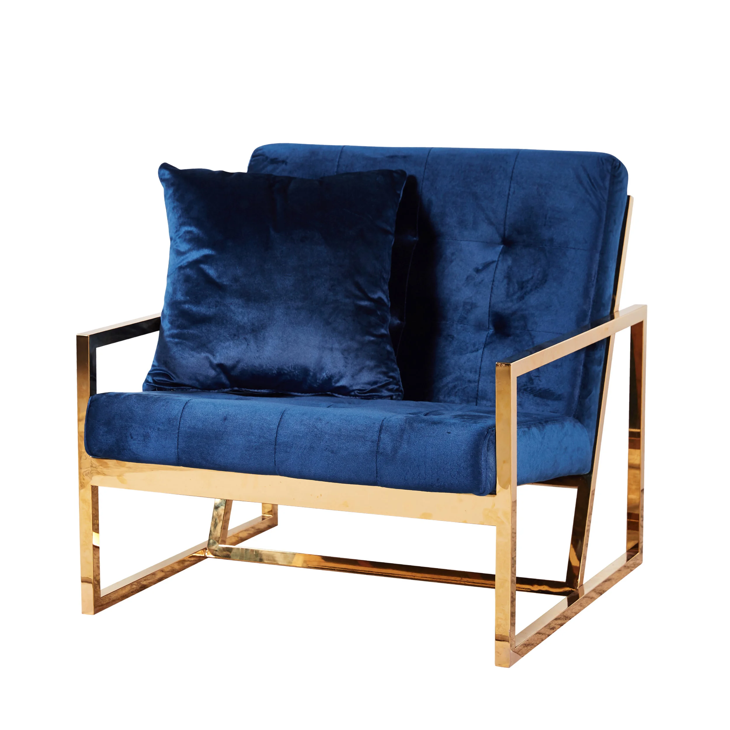 VELVET ARMCHAIR - BLUE