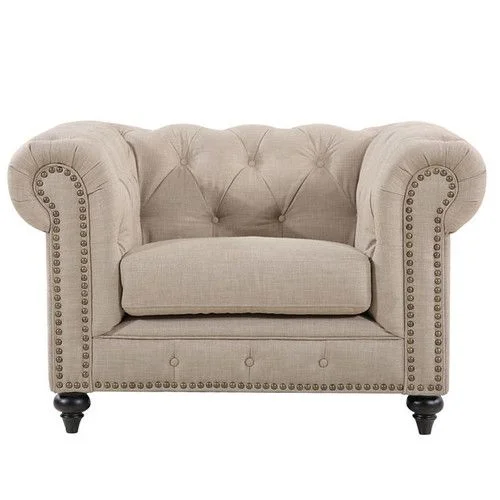 CHESTERFIELD ARMCHAIR - NATURAL