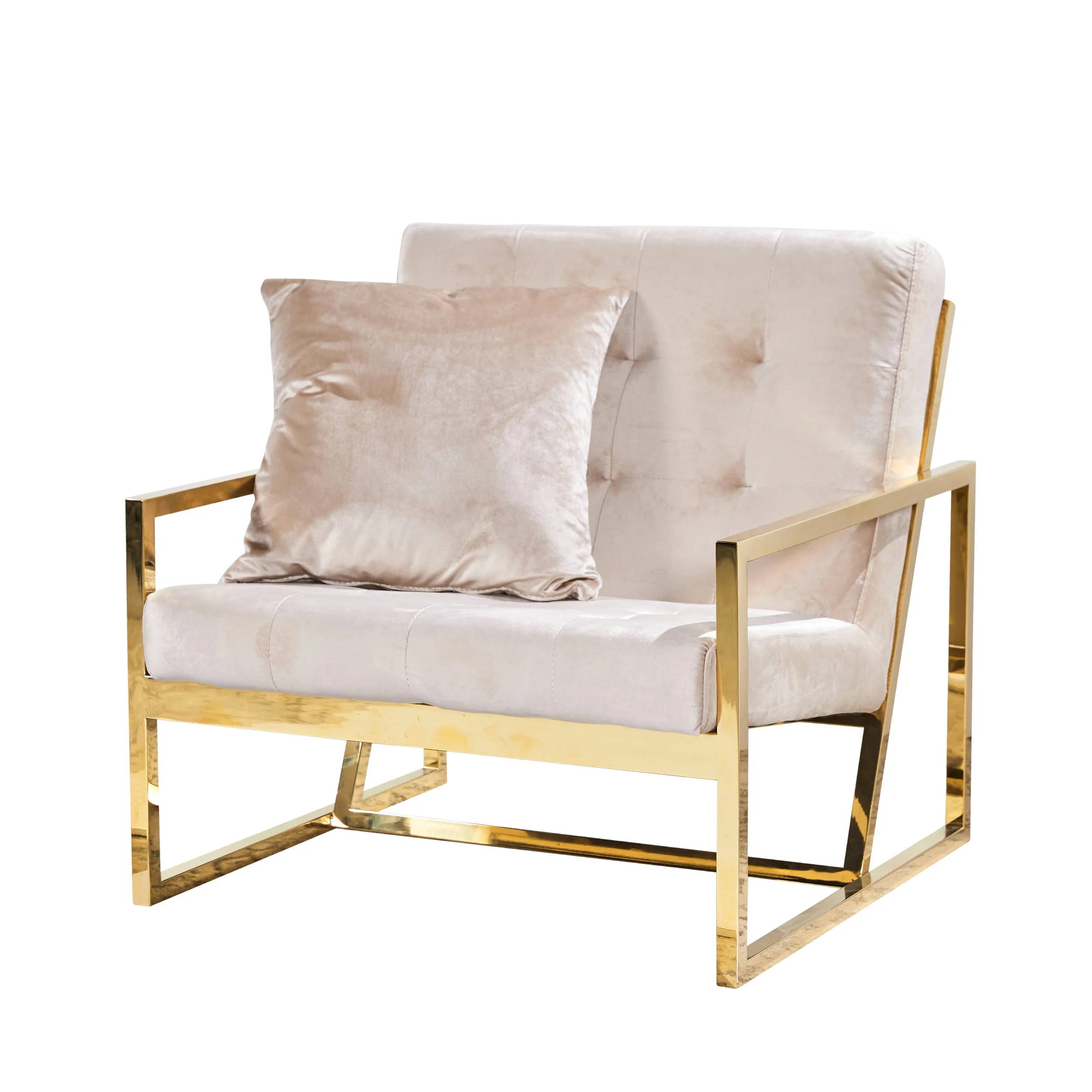VELVET ARMCHAIR - CHAMPAGNE