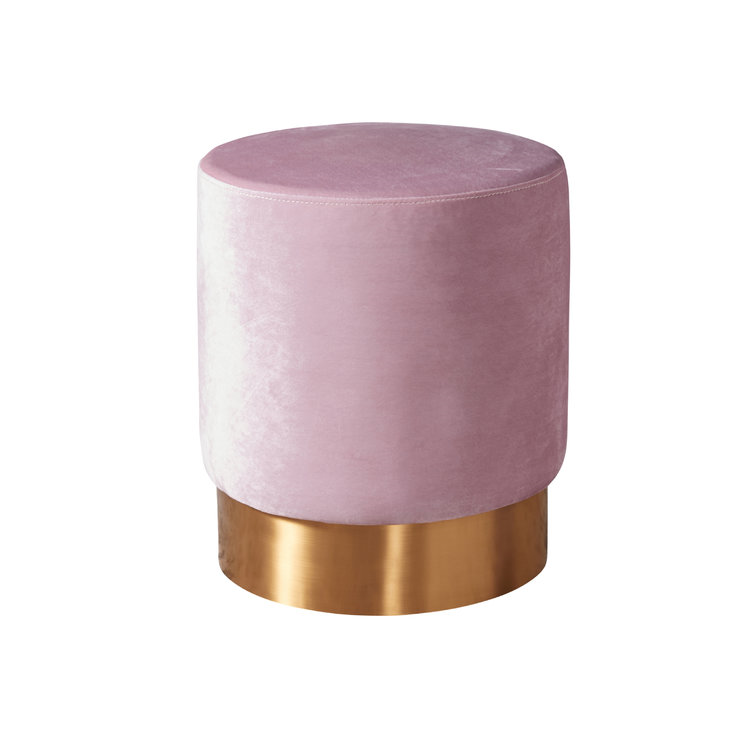 1 X VELVET OTTOMAN - BLUSH
