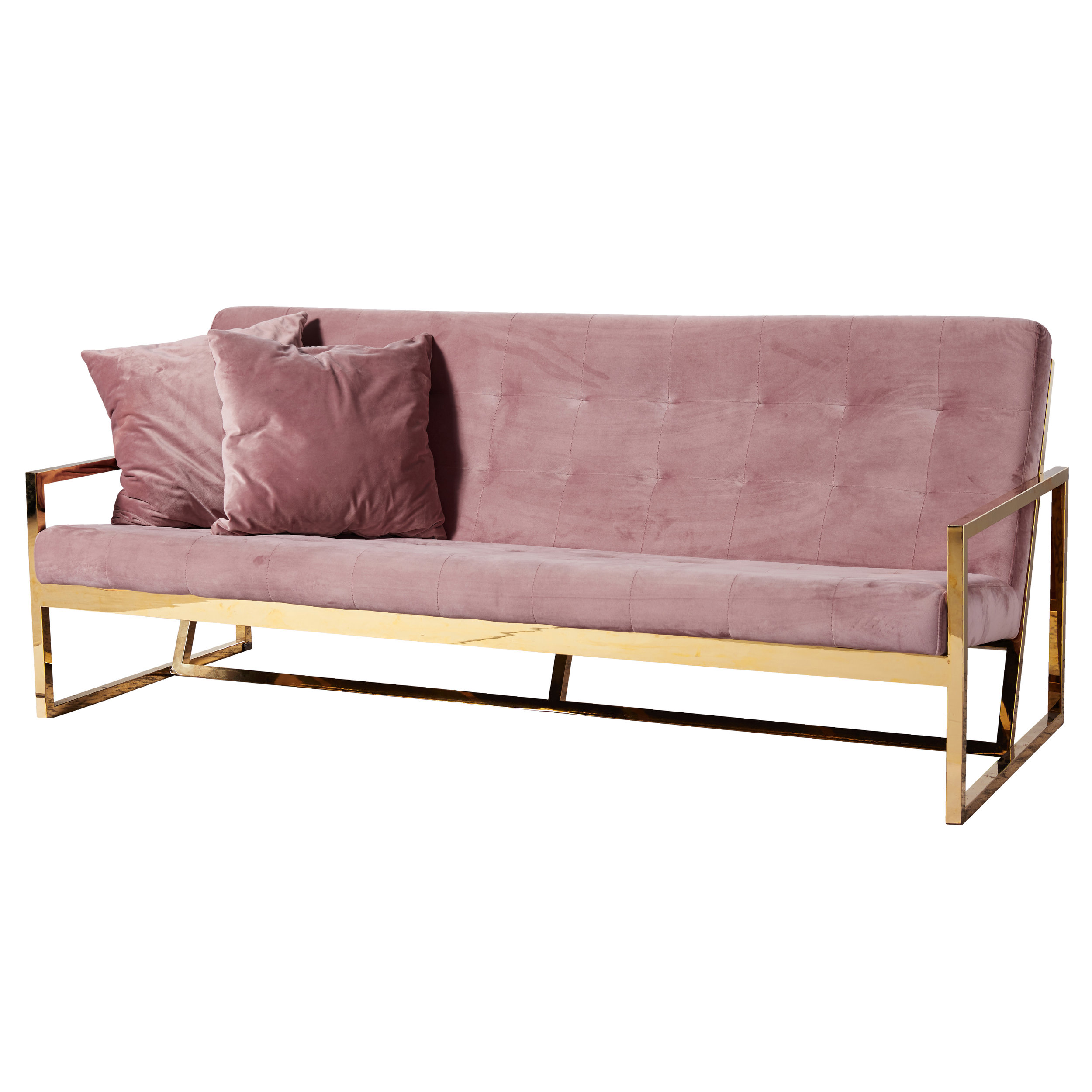 1 X VELVET SOFA -BLUSH