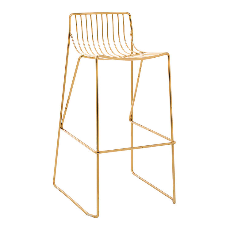 9 X WIRE STOOLS - GOLD