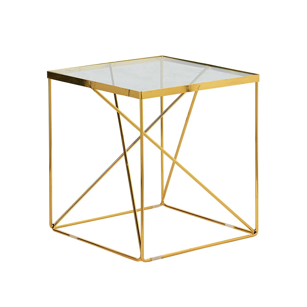 Gold Glass Side Table
