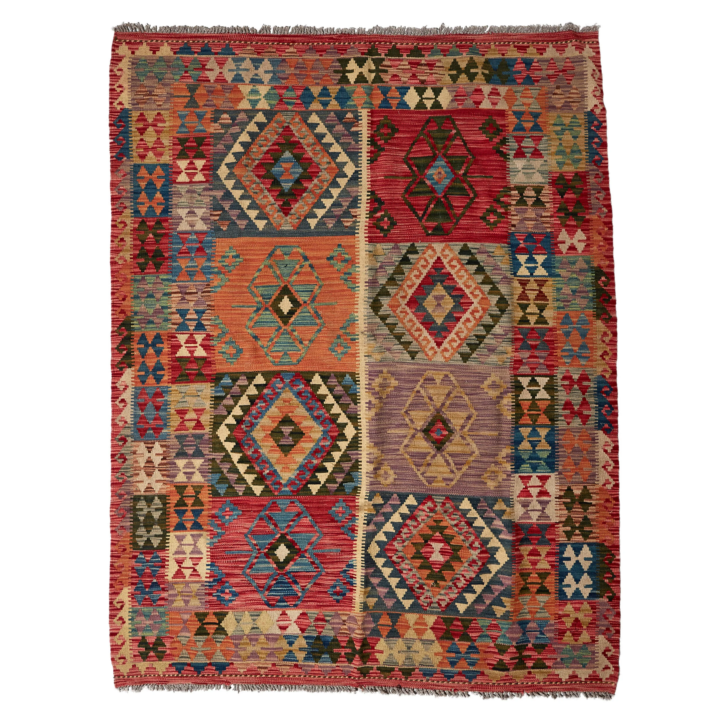FINE AFGHAN KILIM RUG - TANGERINE