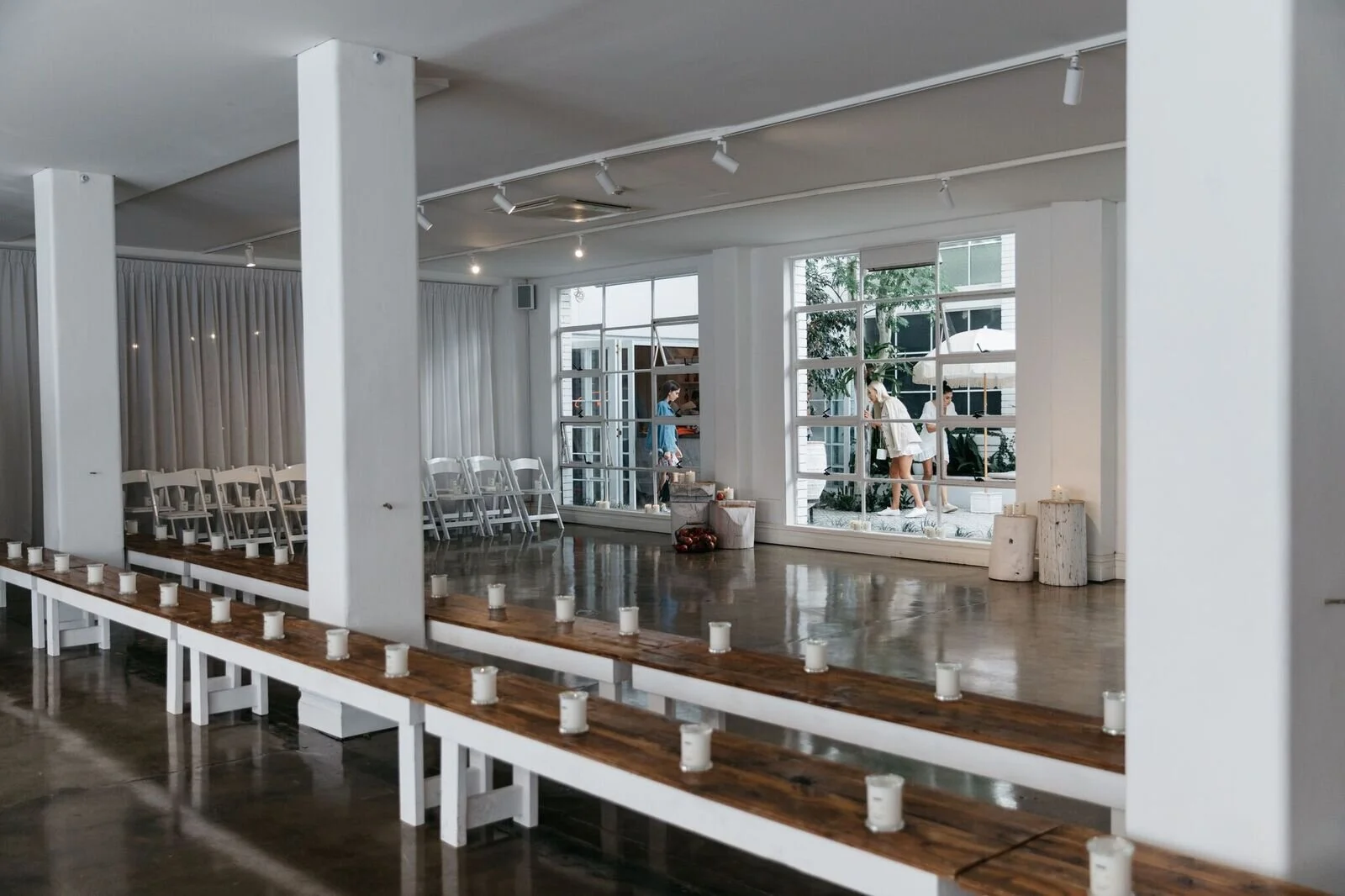 White Wooden Bench Hire — Simply Seated Event Hire