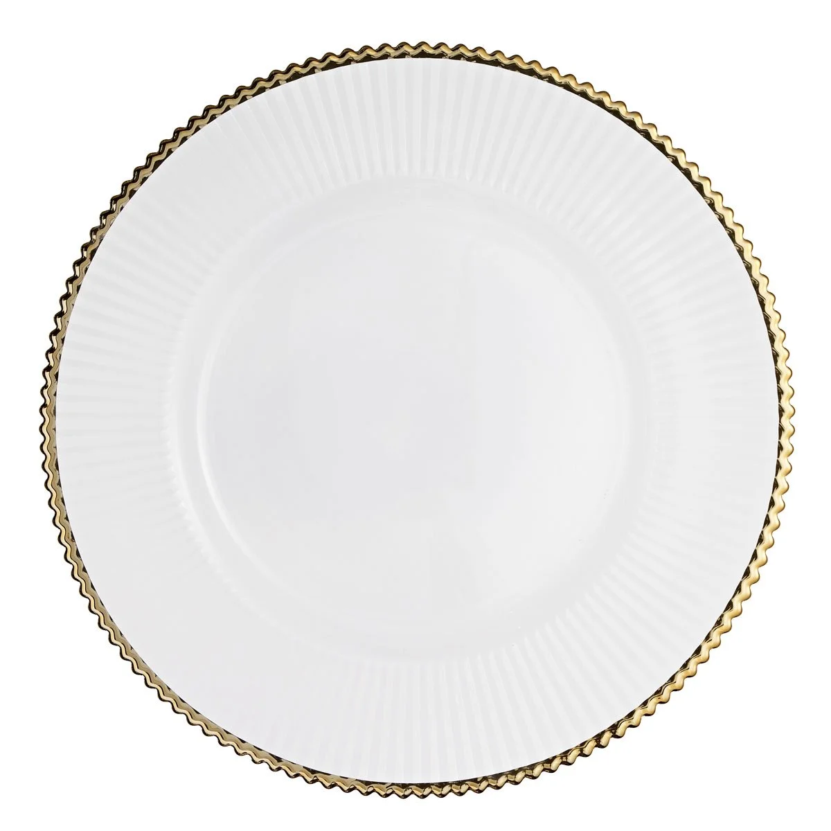 RIBBED GOLD RIM CHARGER