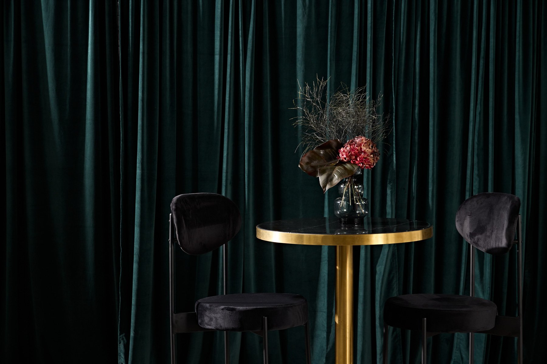 Velvet black stools