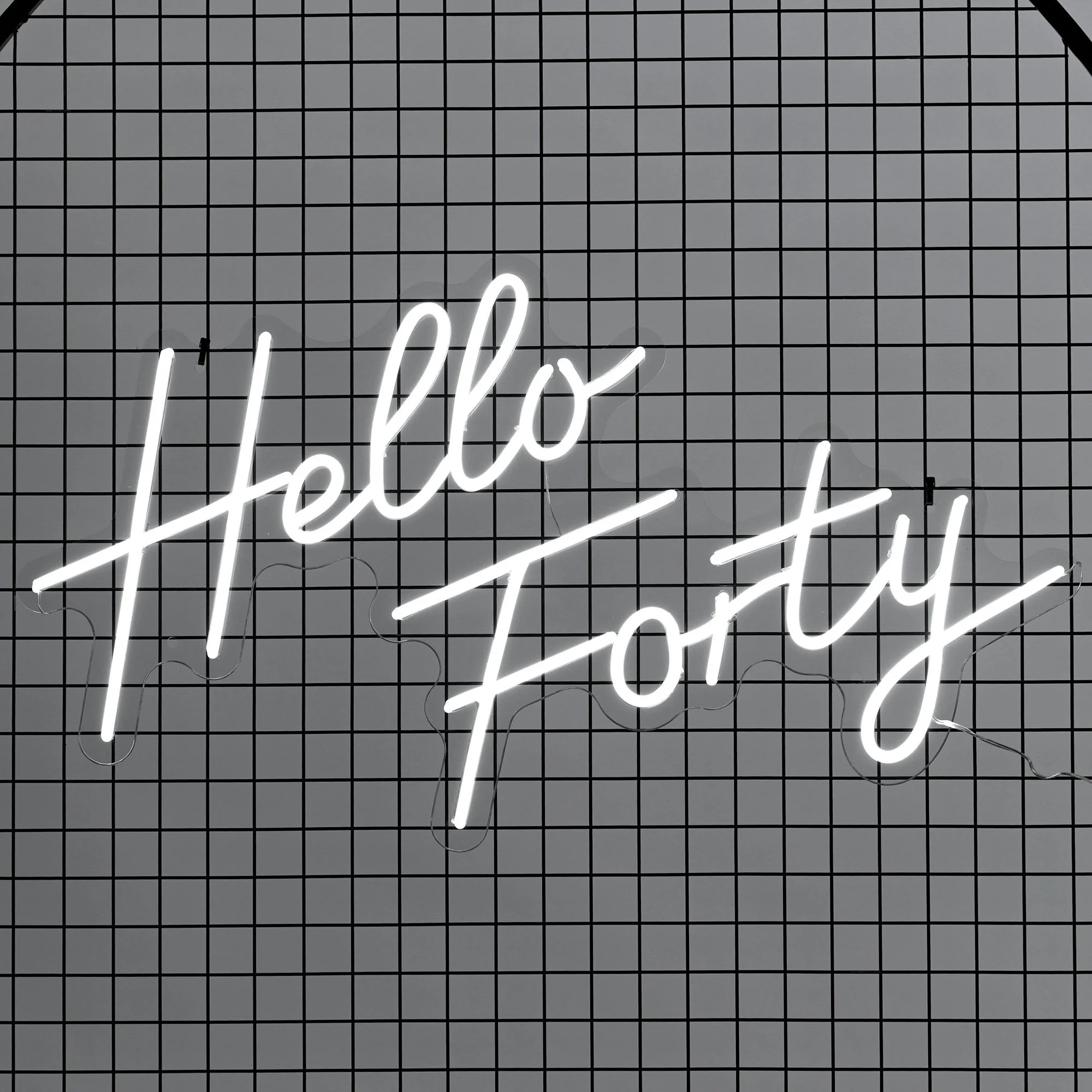 Hello Forty sign