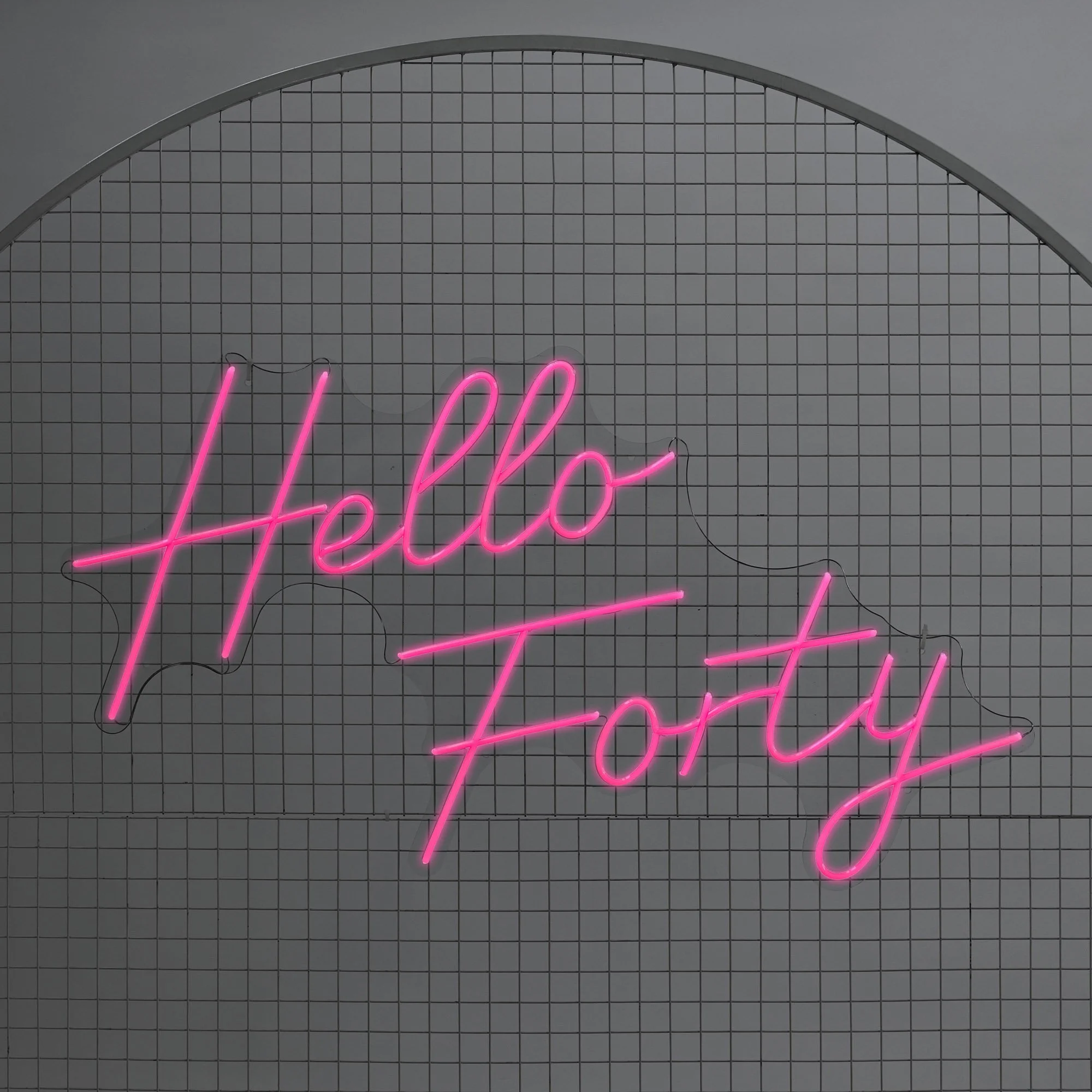 Hello Forty sign hire