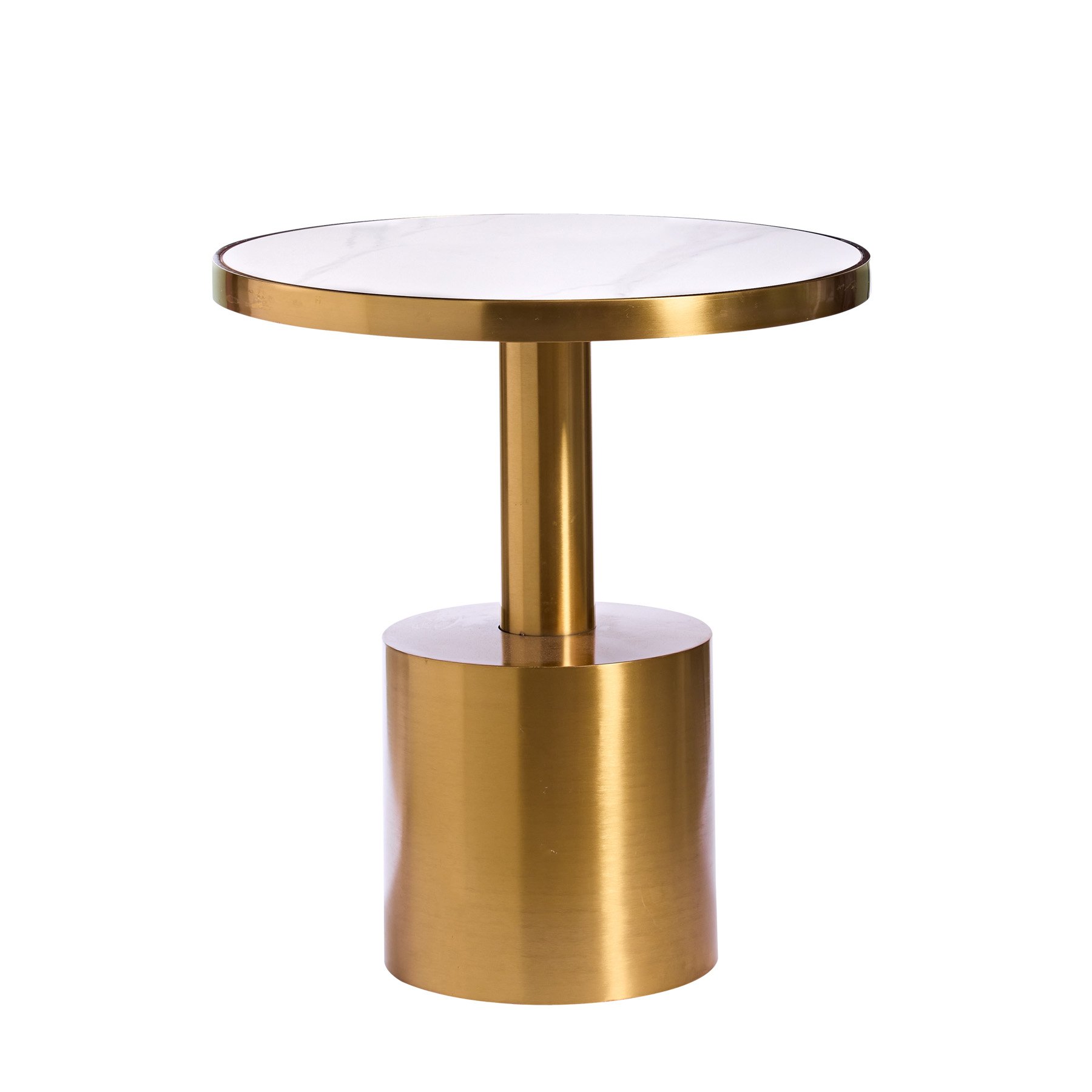 Cafe table hire gold and white