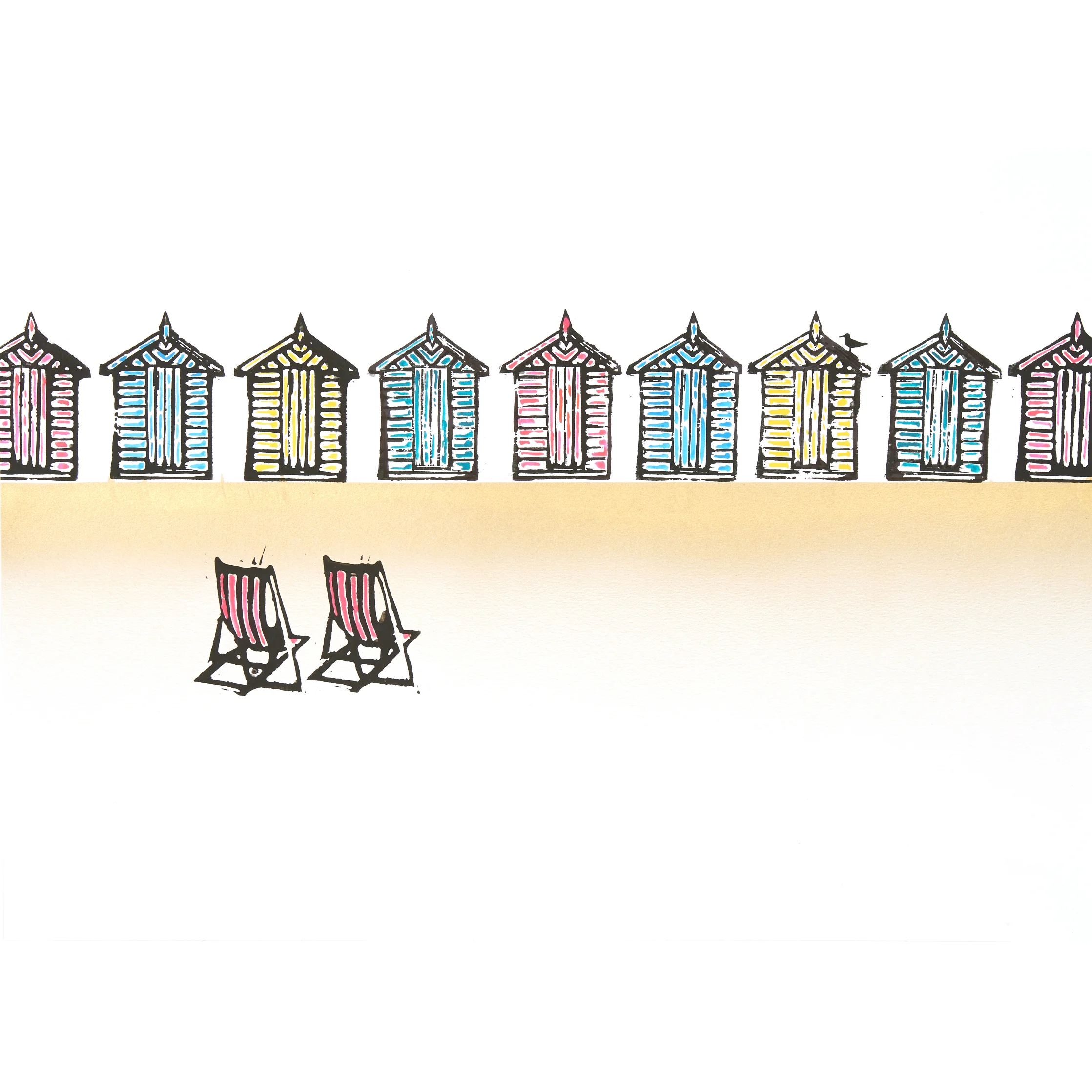 Beach Huts Samantha Ward Art