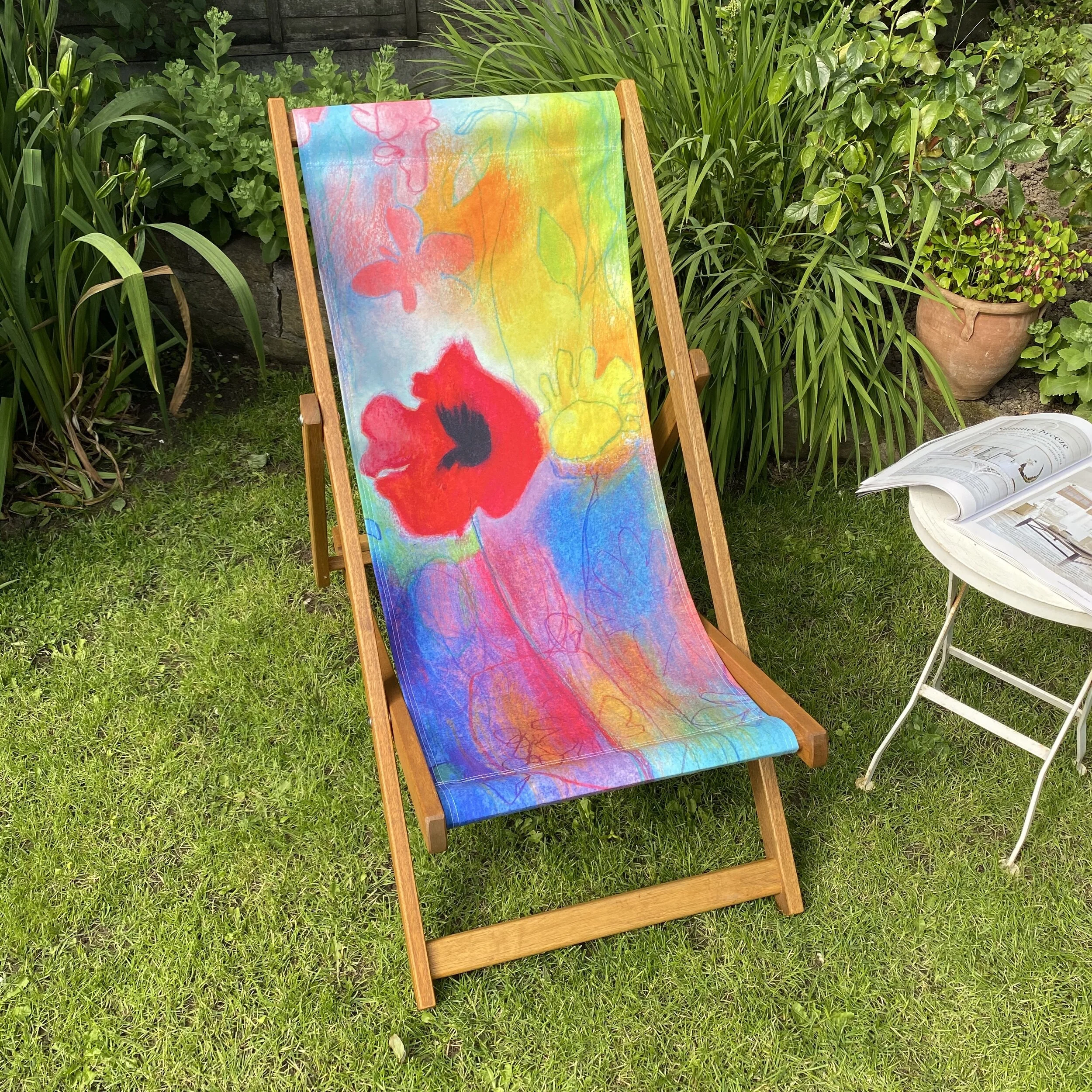 Premium Deckchair - Wildflowers by David Lyon Art