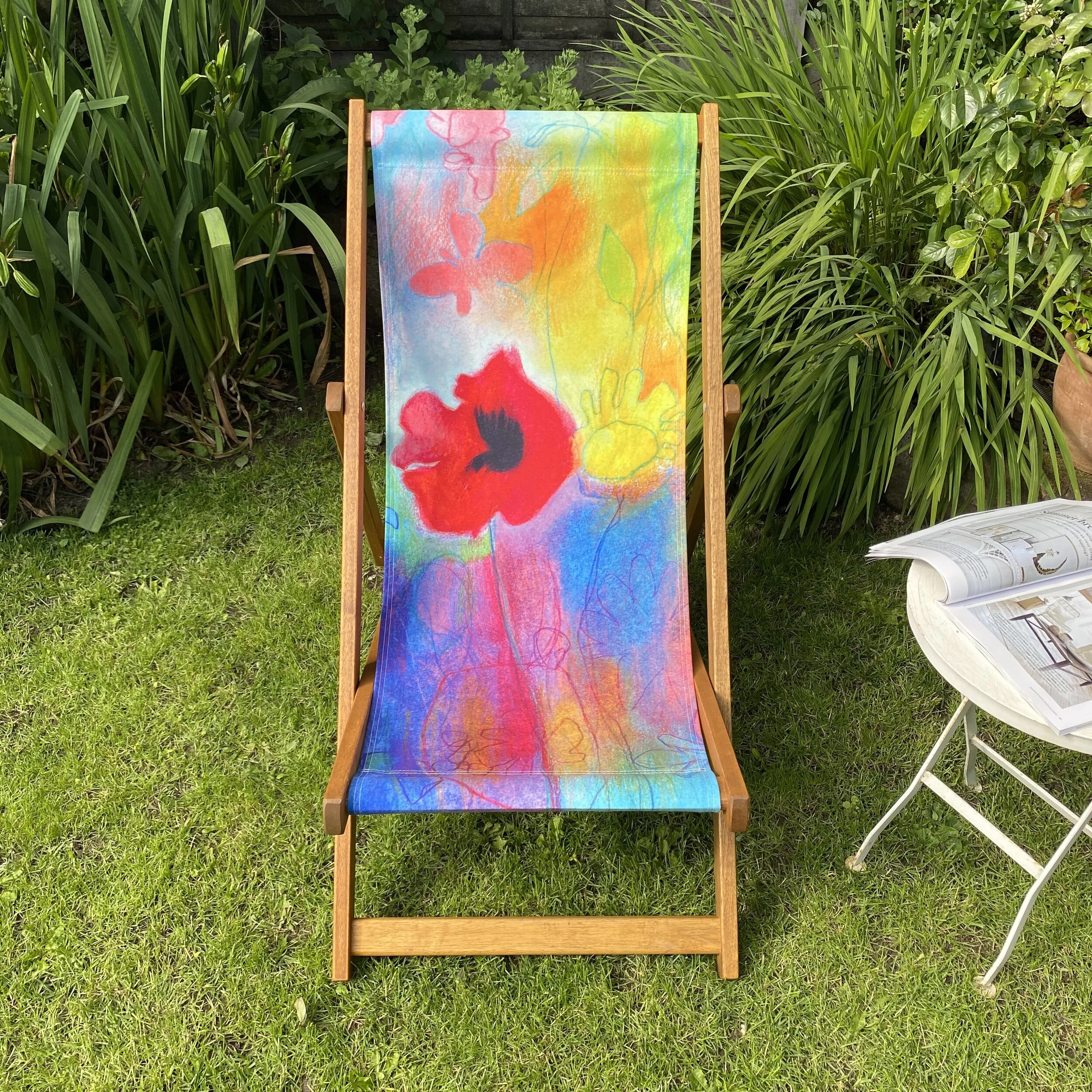 EX-DISPLAY - Premium Deckchair - Wildflowers by David Lyon Art