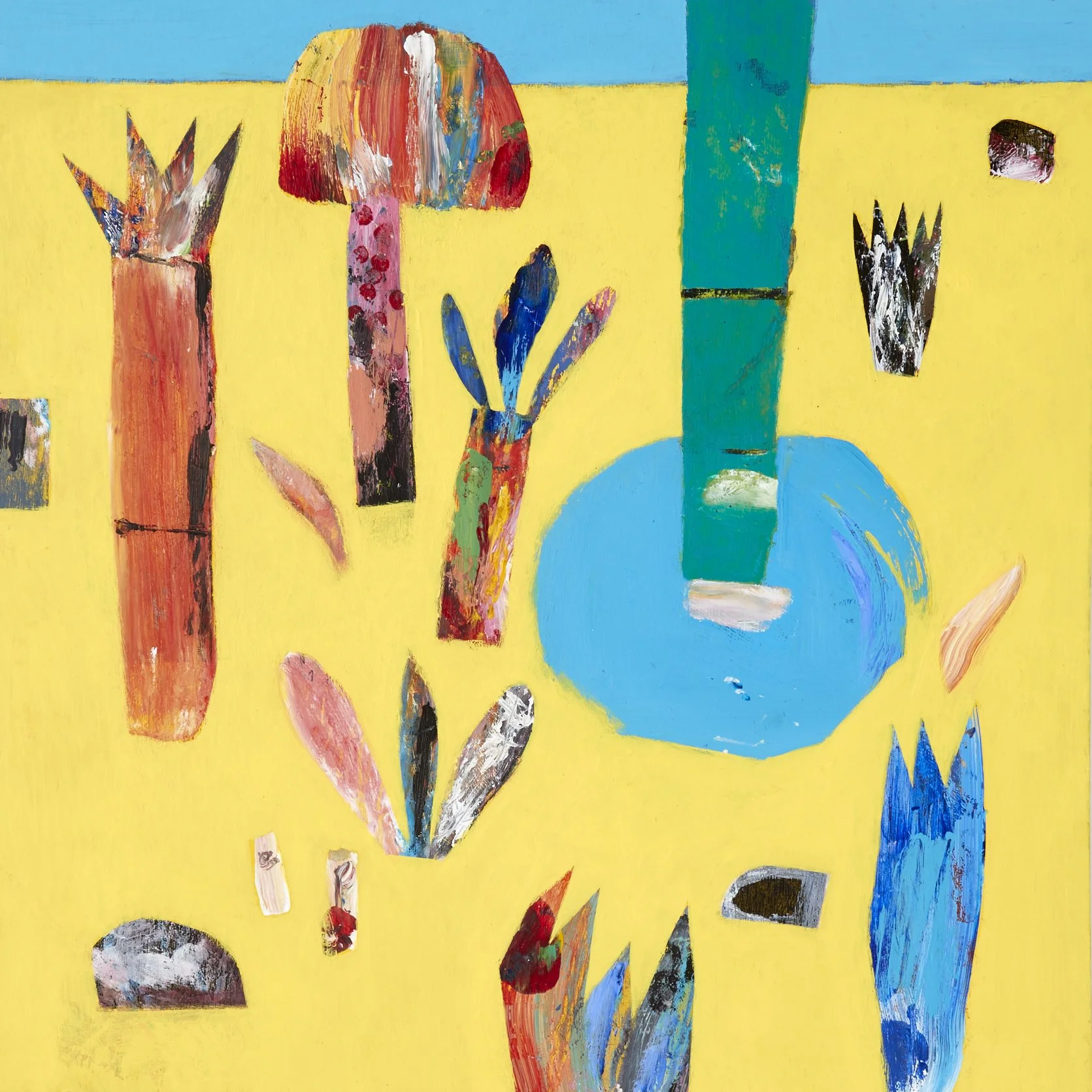 NEW - Portuguese Gardens: Yellow, Original by David Lyon - Acrylic on Board, Framed