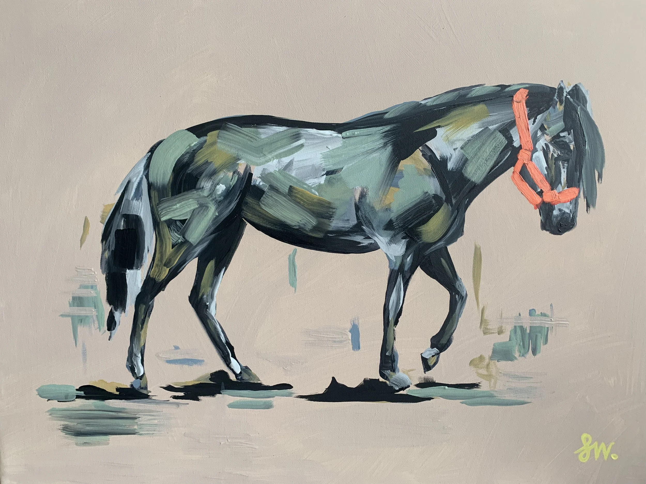 NEW - Neon Bay - Original, Mixed Media on Canvas, by Samantha Ward Art