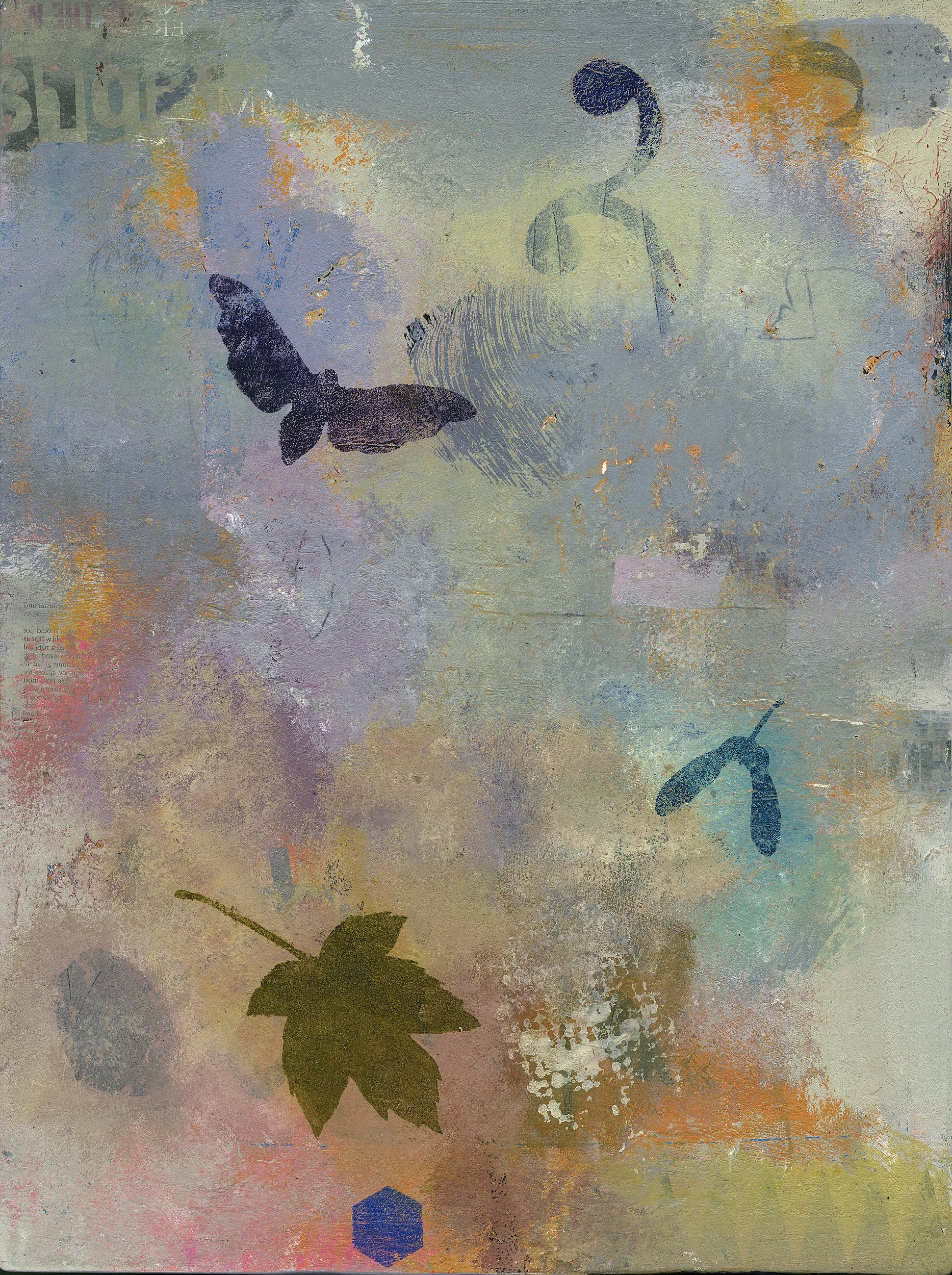 Moth Leaf Seed by David Lyon - Original, Acrylic on Board