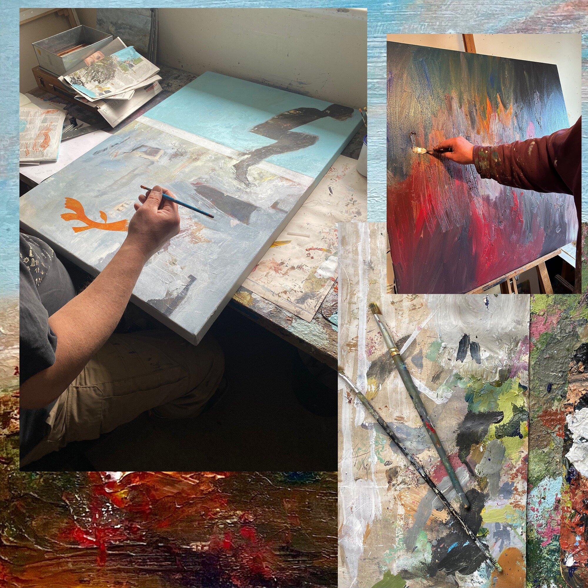 Anyone else see art studios as little galleries themselves?

@davidlyonart's studio is like a physical brainstorm of his multitude of ideas. In this space he spends time creating texture with acrylic paint using fingers as well as brushes, rags and n