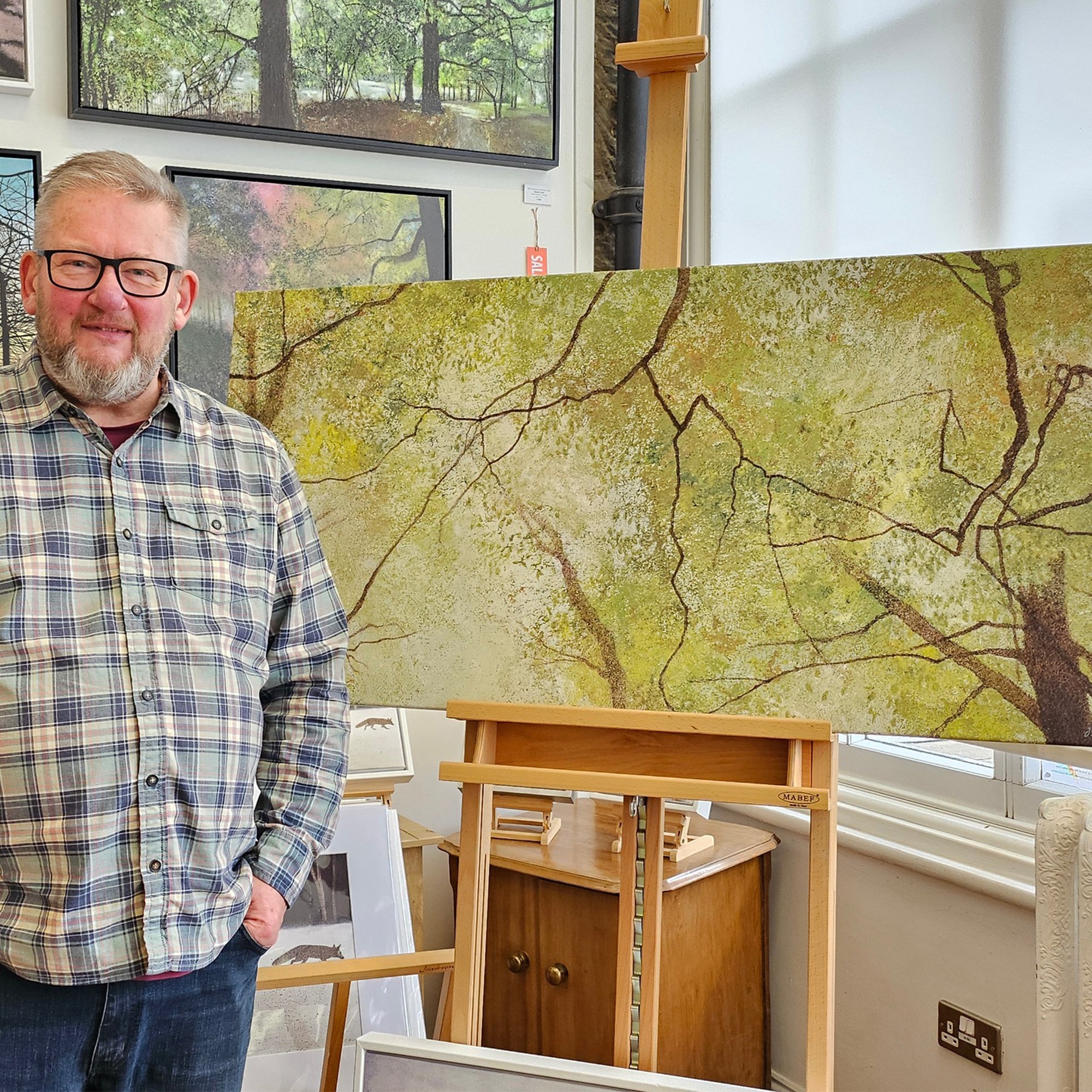 The 1.2-metre-long canvas from @davidlyonart will hang proudly in Shirley&rsquo;s home! 🏠

'Late Autumn Treetops' is one of David's stunning larger creations and was recently bought by Shirley who will hang the artwork in her hallway 🫶

Are you an 