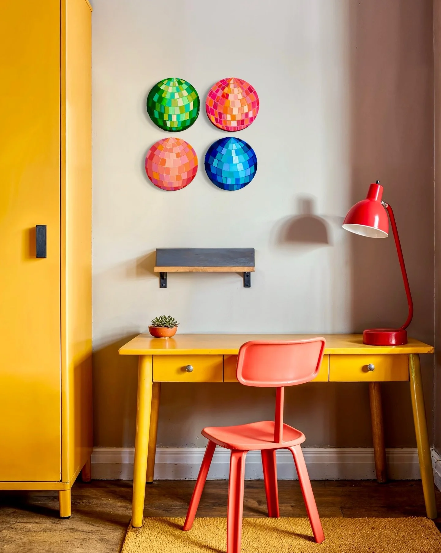 My 4 disco ball paintings are now available at @fieldtrip.gallery as part of their end of year Smalls exhibition. They&rsquo;re bright, colourful and joyous! Thanks to Diamanda and co for all the hard work that comes with hanging and displaying so ma