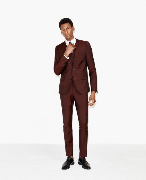 The Kooples Costume bordeaux en laine 805€