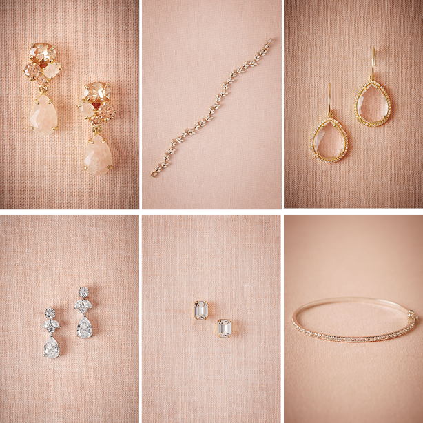 Dans l'ordre de gauche à droite Blushing Crystal Drops €64.46, Pia Crystal Bracelet 202,59€, Crystal Lake Drops €64.46, Petite Crystal Drops 55,25€, Elsie Studs 36.84€, Cassiopeia Cuff 64.46€.