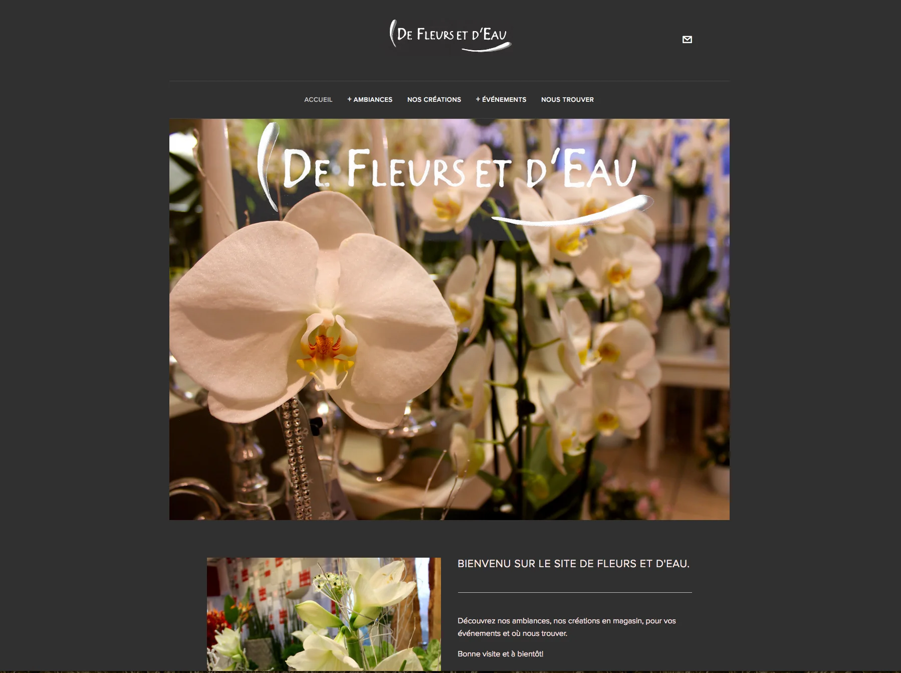 Site Internet - Photos. De Fleur et D'Eau - Fleuriste
