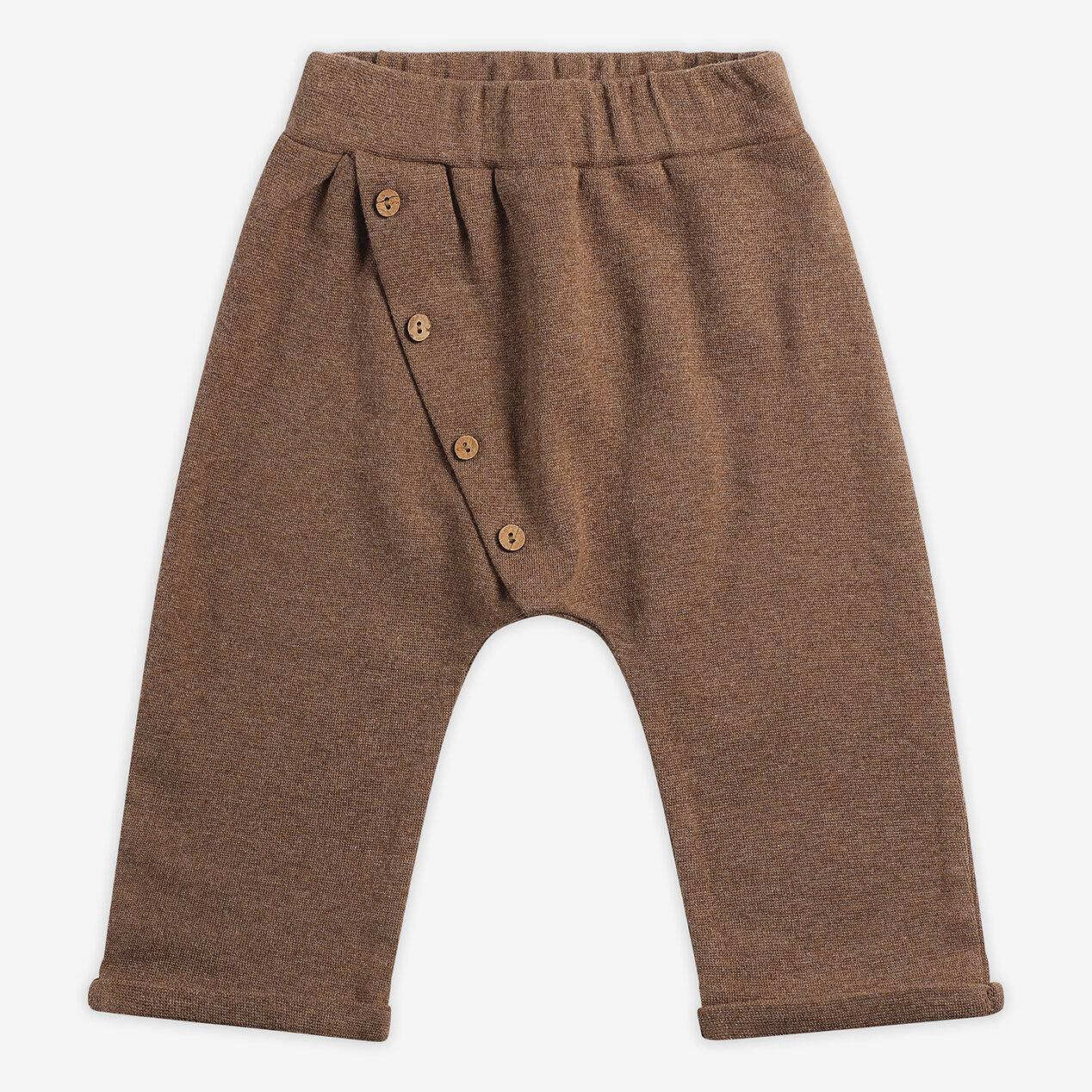 Brune bukser med kokos knapper