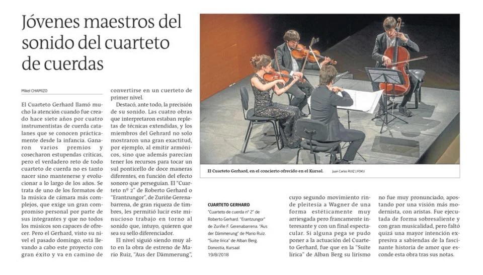 Gara Newspaper 20.08.18 Review concert 19.08 by Mikel Chamizo