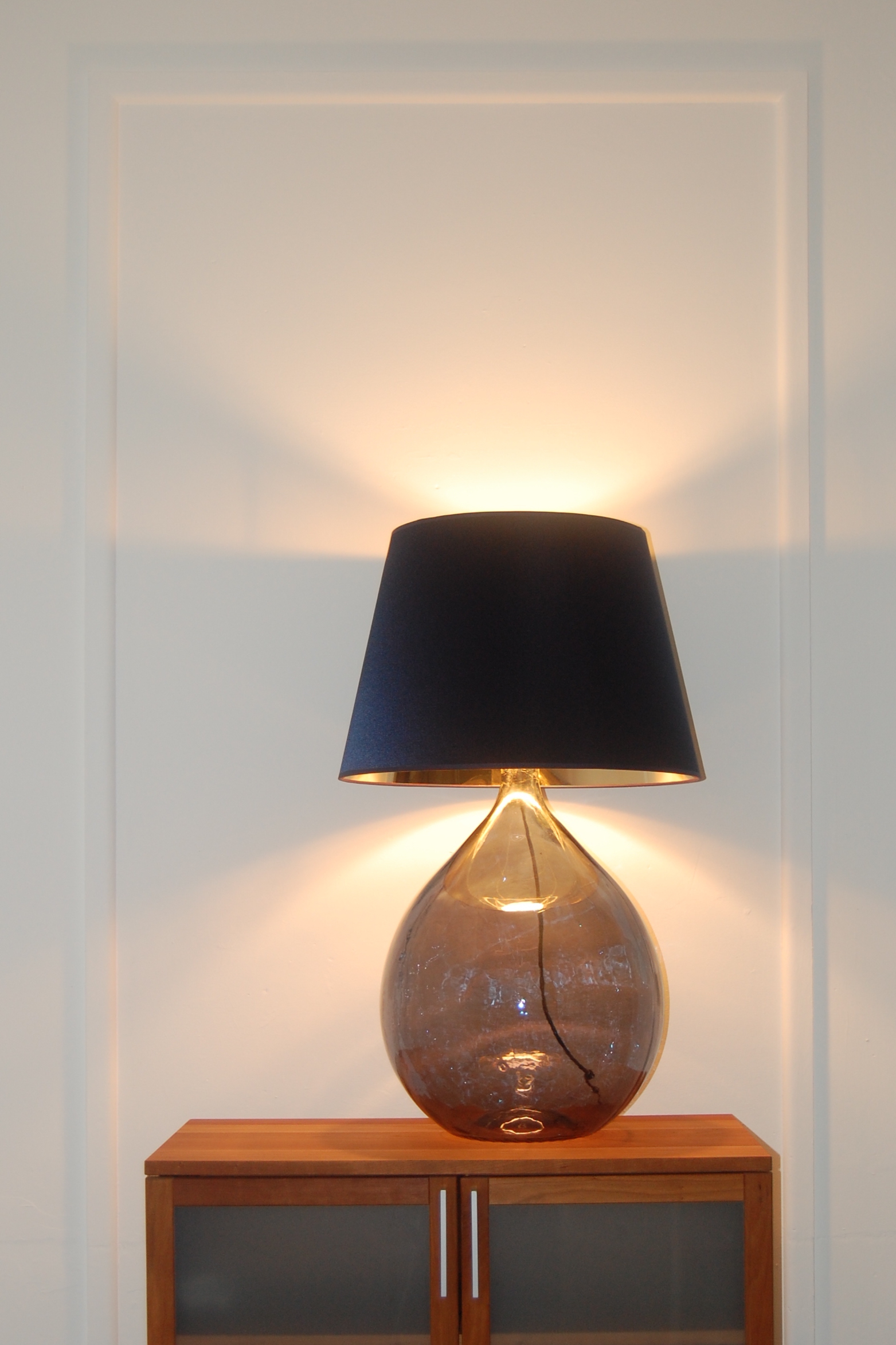 Blue and gold lampshade