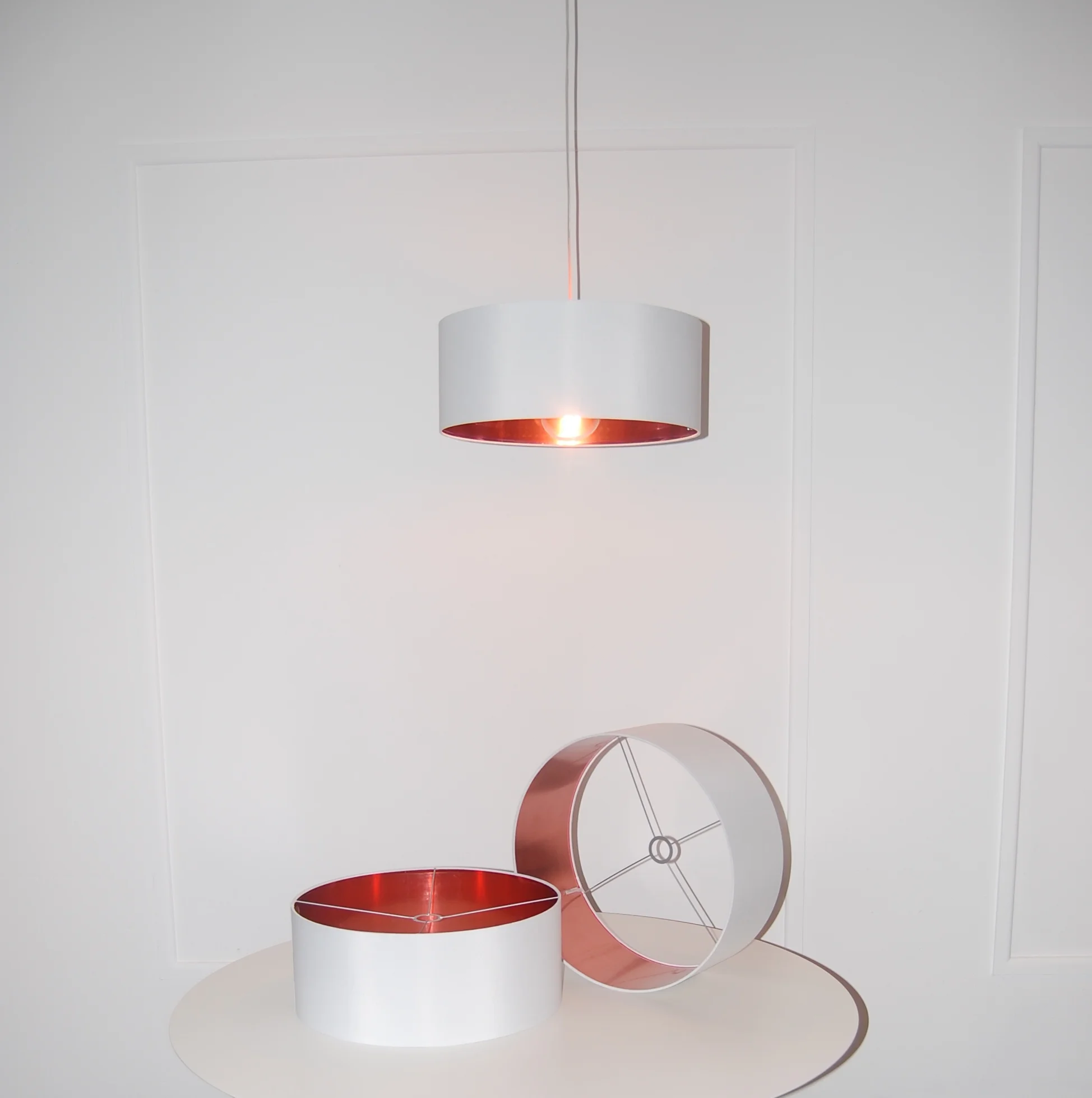 white and copper lights