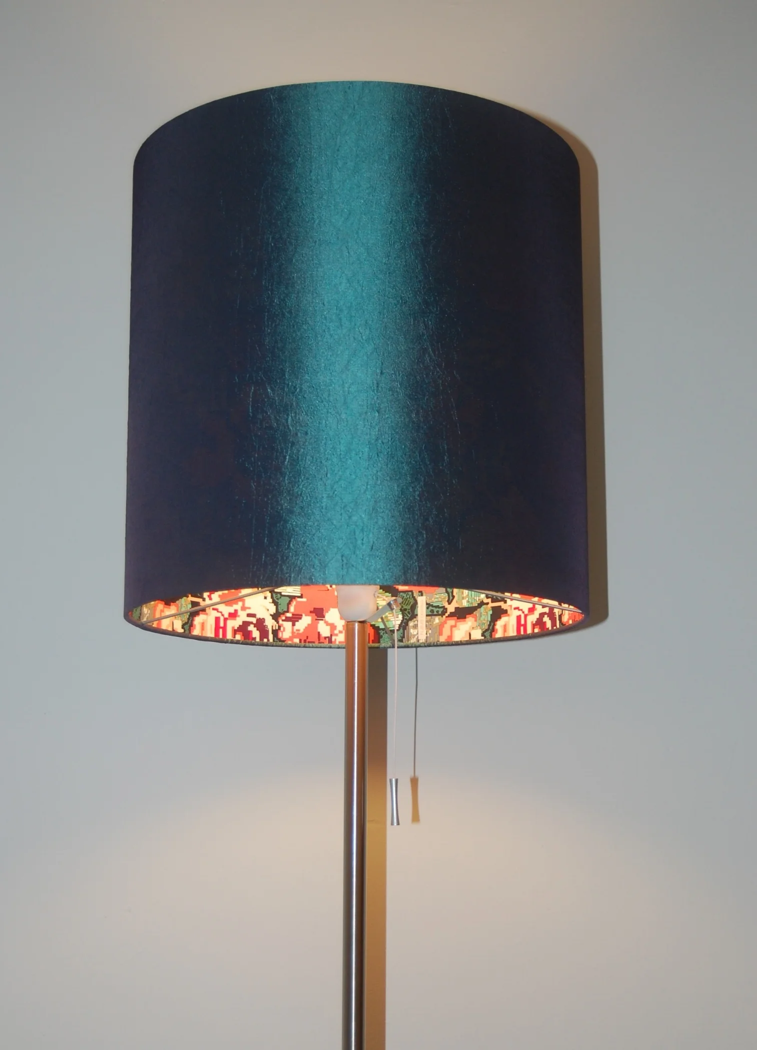 teal and flower lampshade