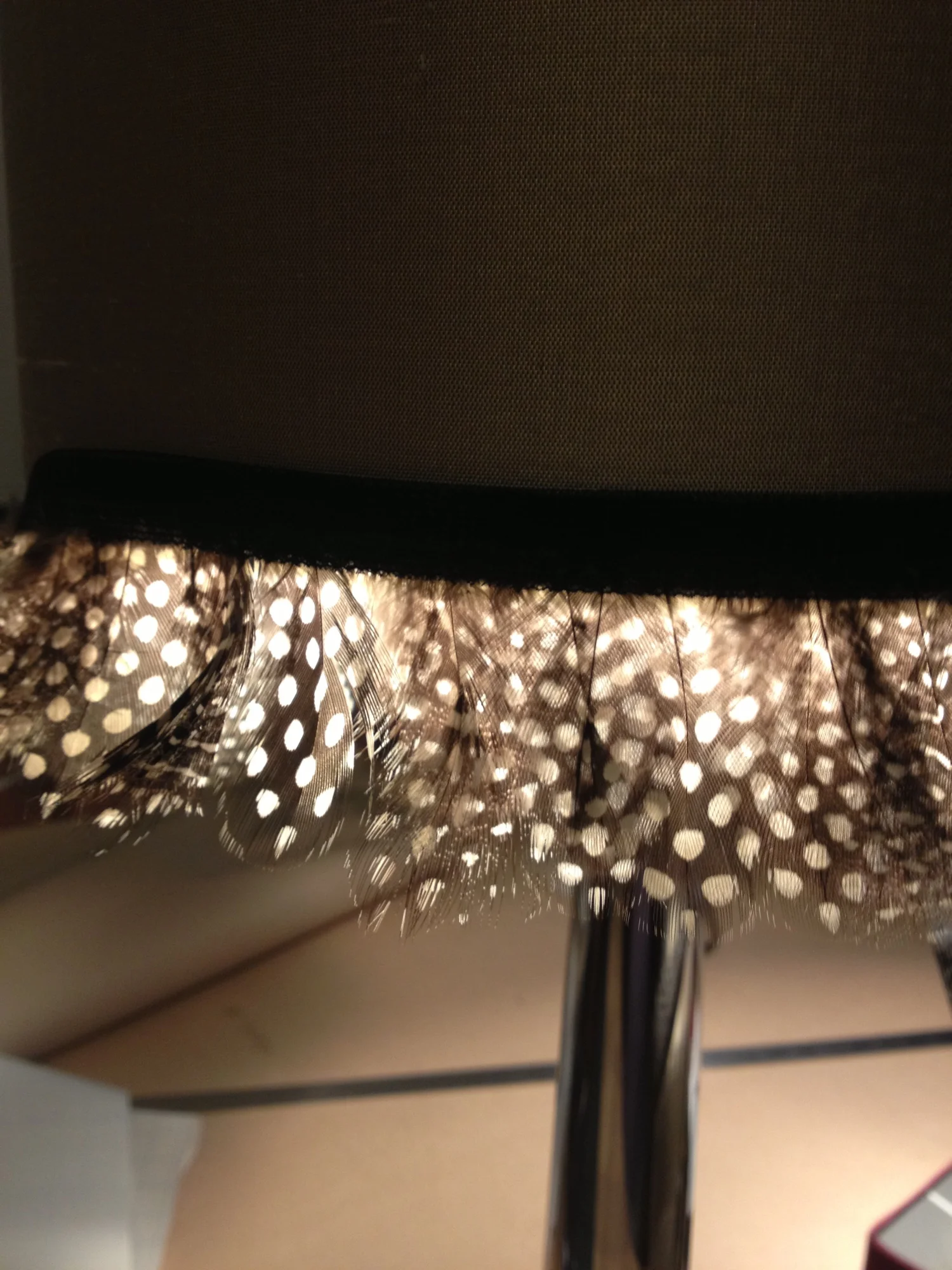 Feather lampshade