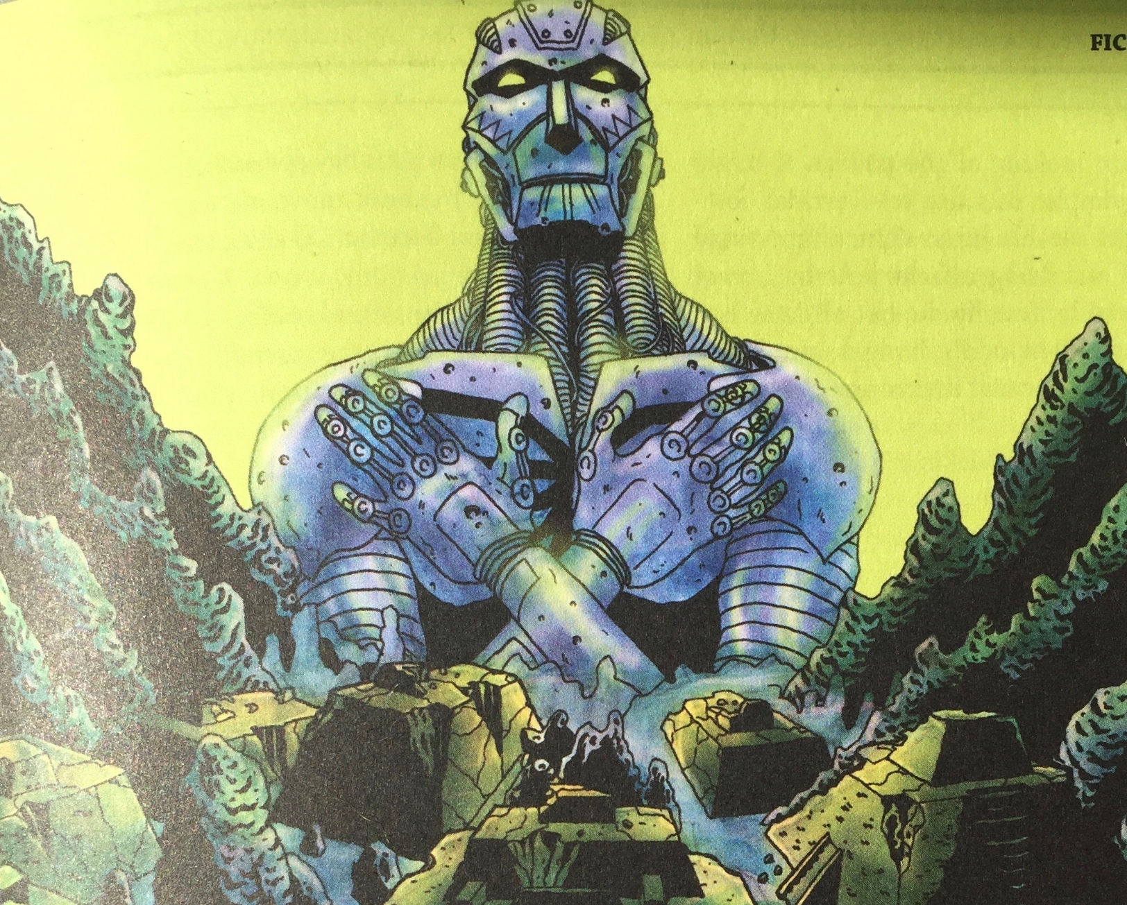 Richard Sampson's illustration for Automatic Diamanté from Interzone #247