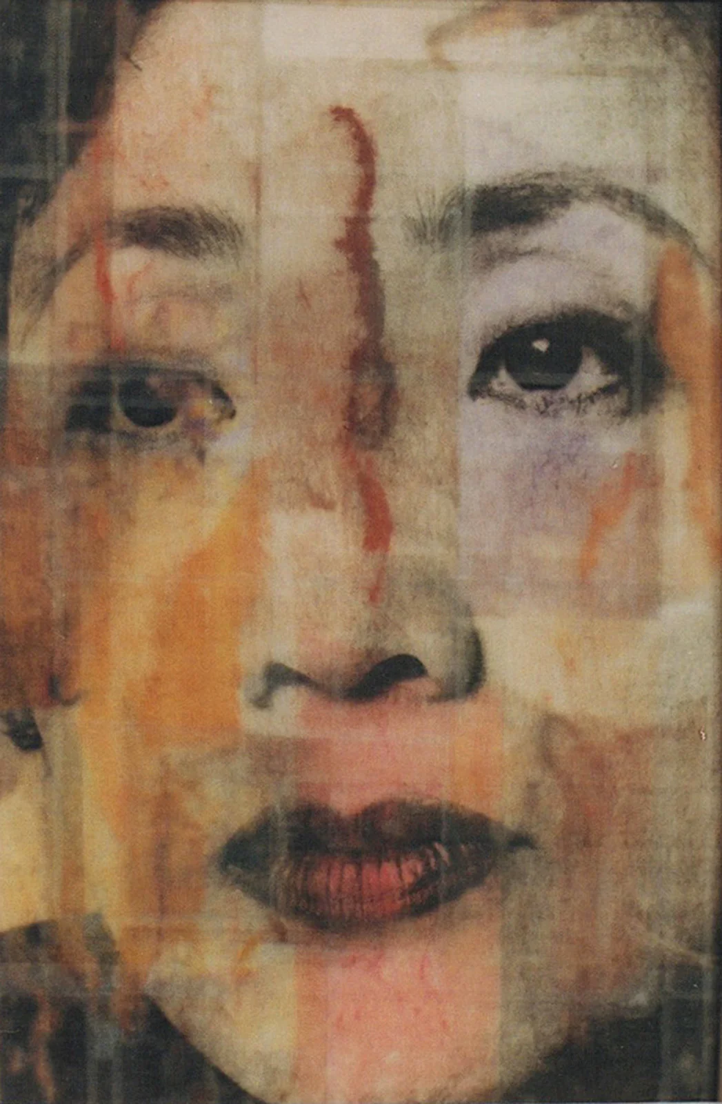 Transparency with newsprint and scotchtape