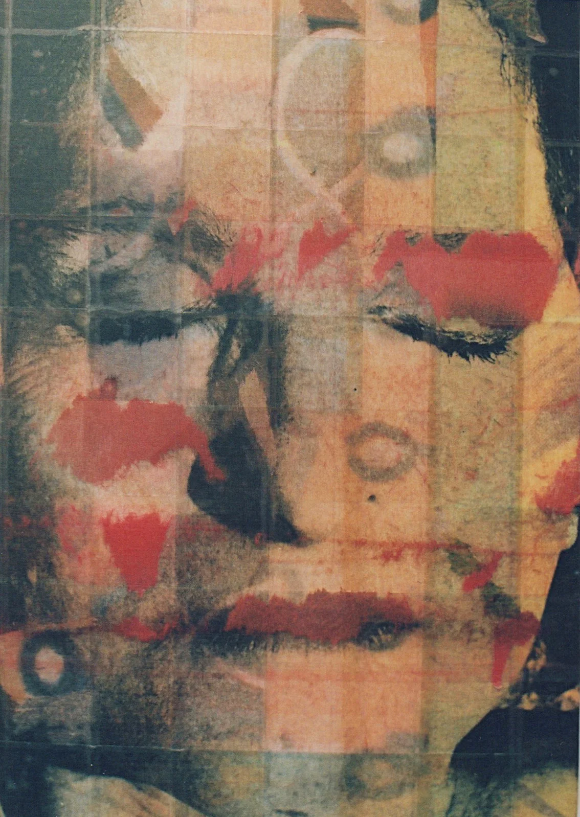 Transparency with newsprint and scotchtape