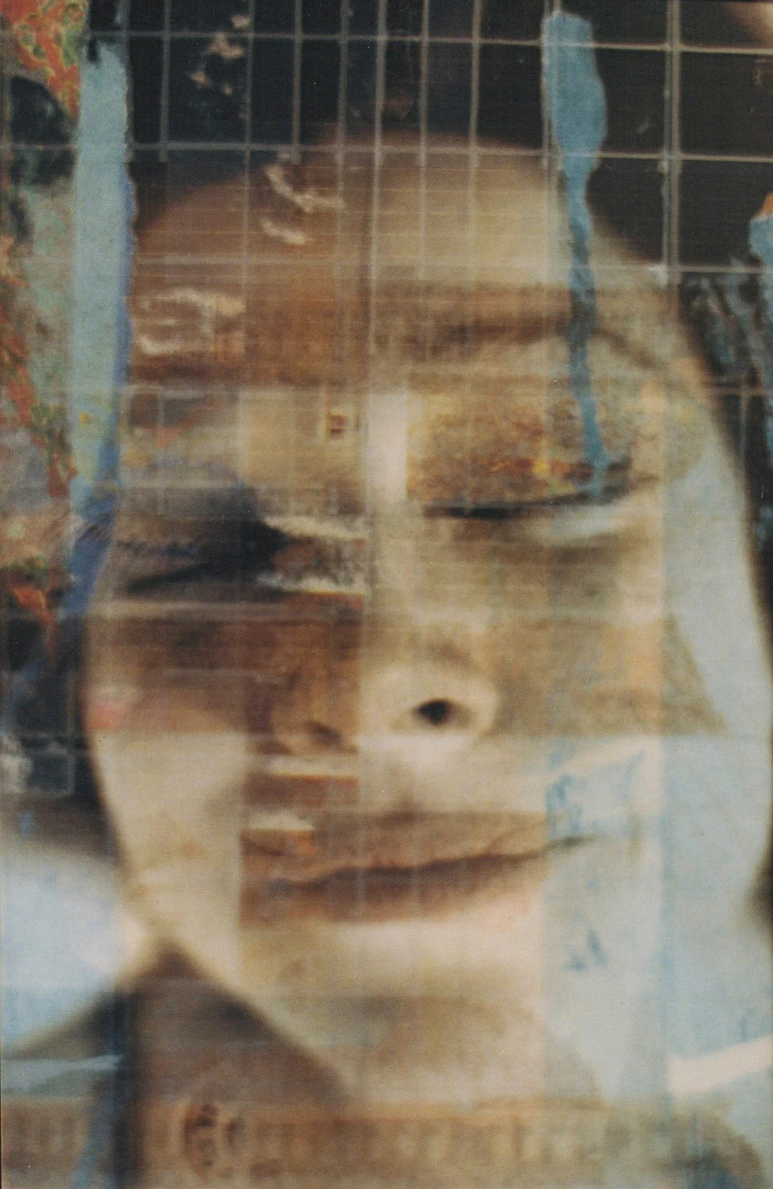 Transparency with newsprint and scotchtape