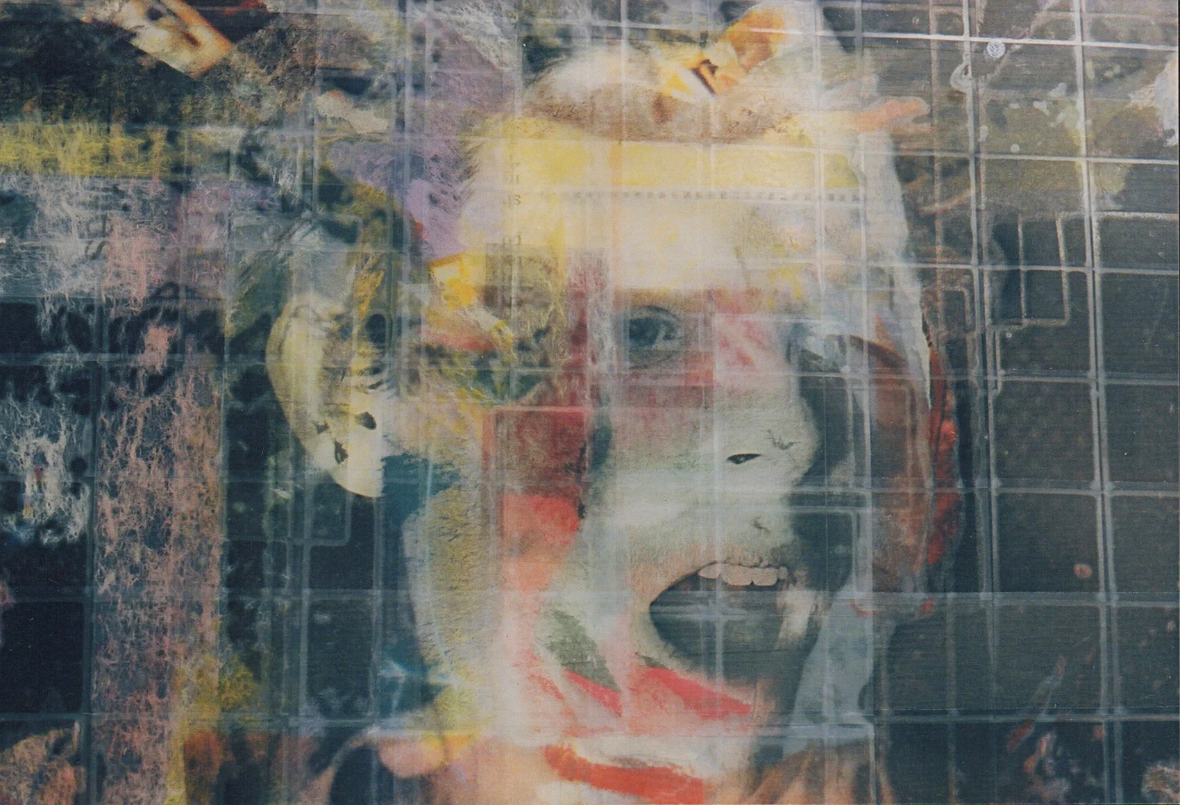 Transparency with newsprint and scotchtape